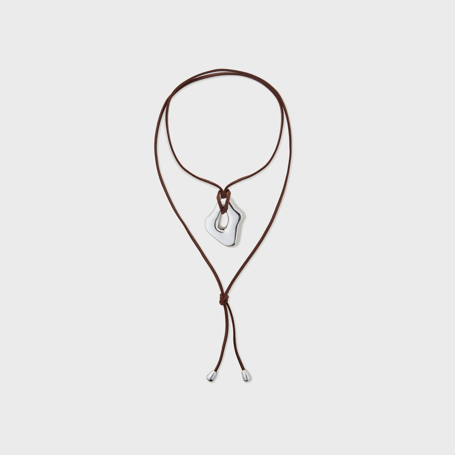 Eliou Eloise Wrap Necklace - Brown / Silver