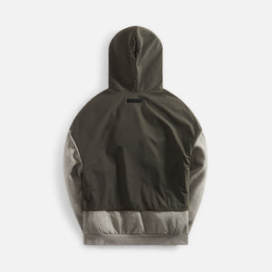 Essentials Nylon Fleece Hooded Sweater - Dark Heather Oatmeal / Ink