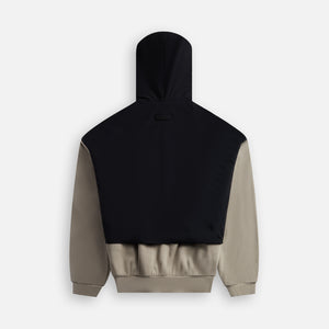 Essentials Nylon Fleece Hooded Sweater - Seal / Jet Black