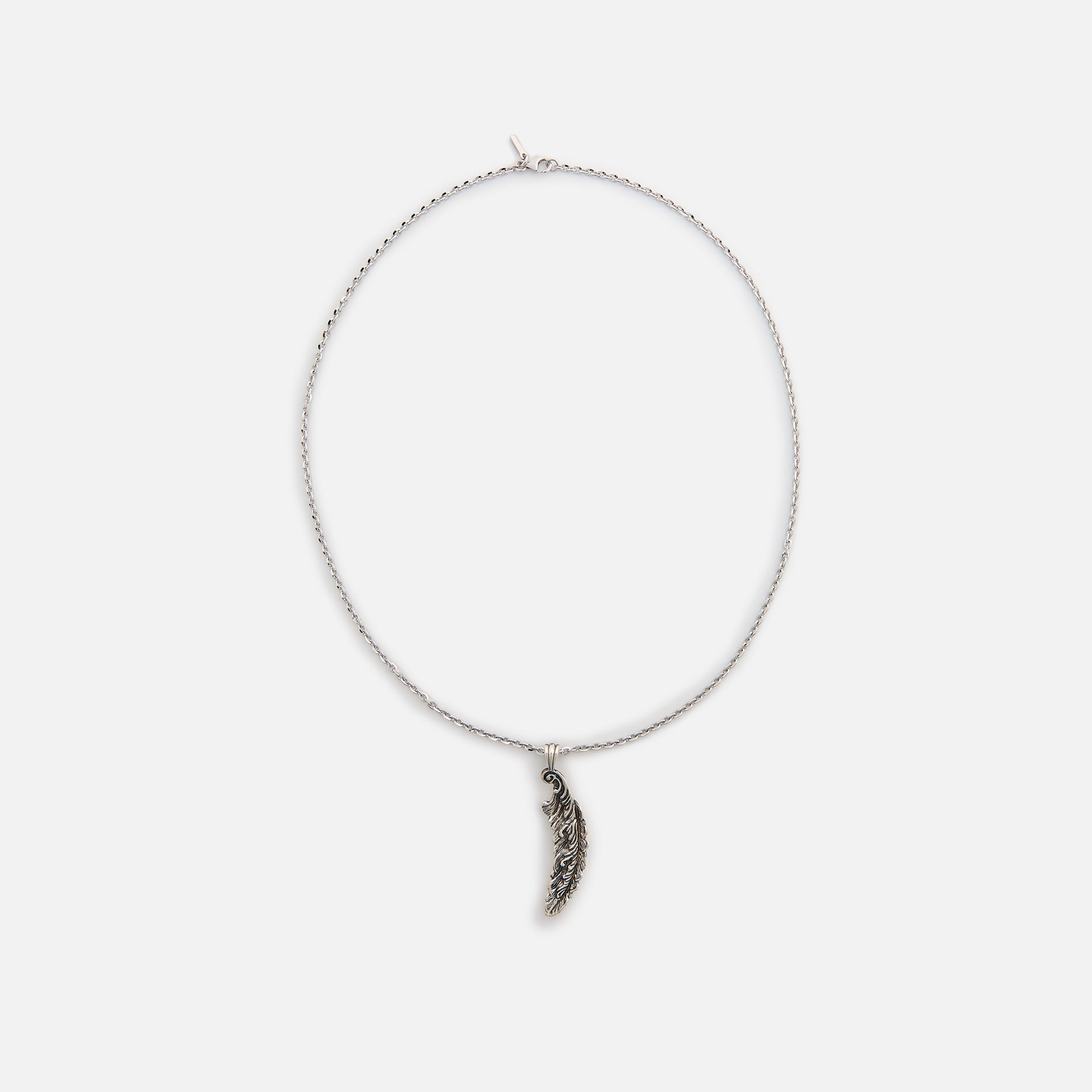 Emanuele Bicocchi Feather Pendant Necklace - Silver