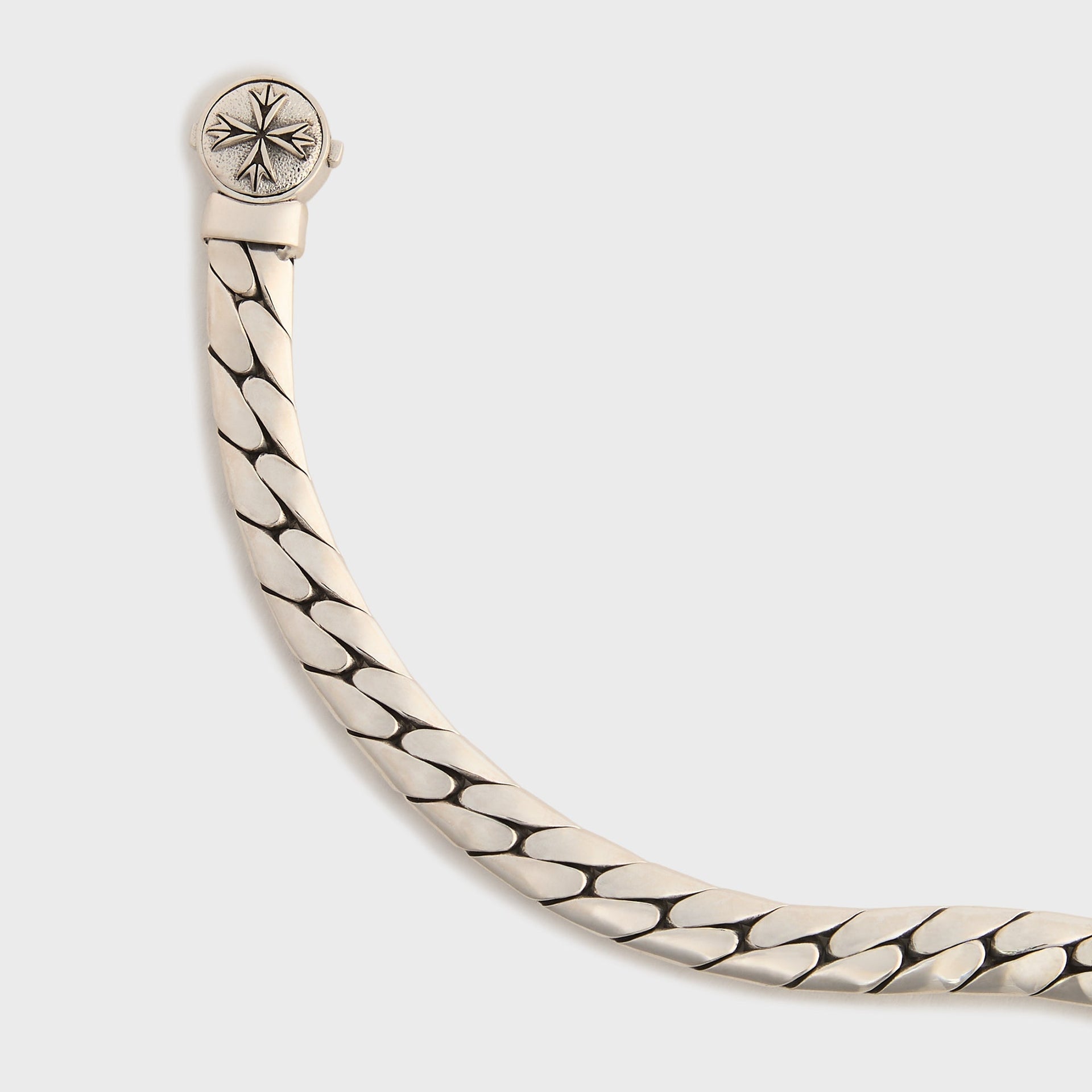 Emanuele Bicocchi Herringbone Chain Logo Bracelet - Silver