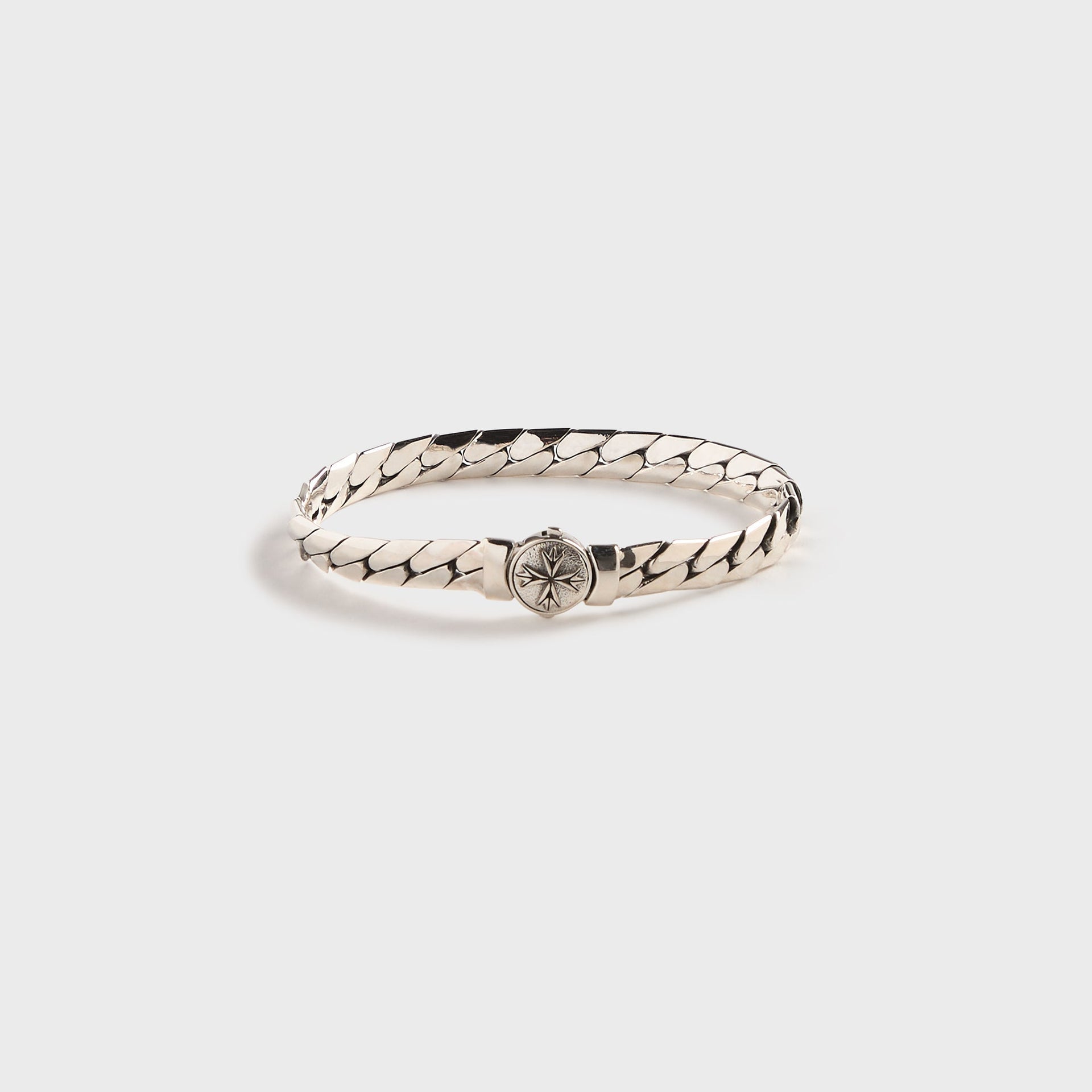 Emanuele Bicocchi Herringbone Chain Logo Bracelet - Silver
