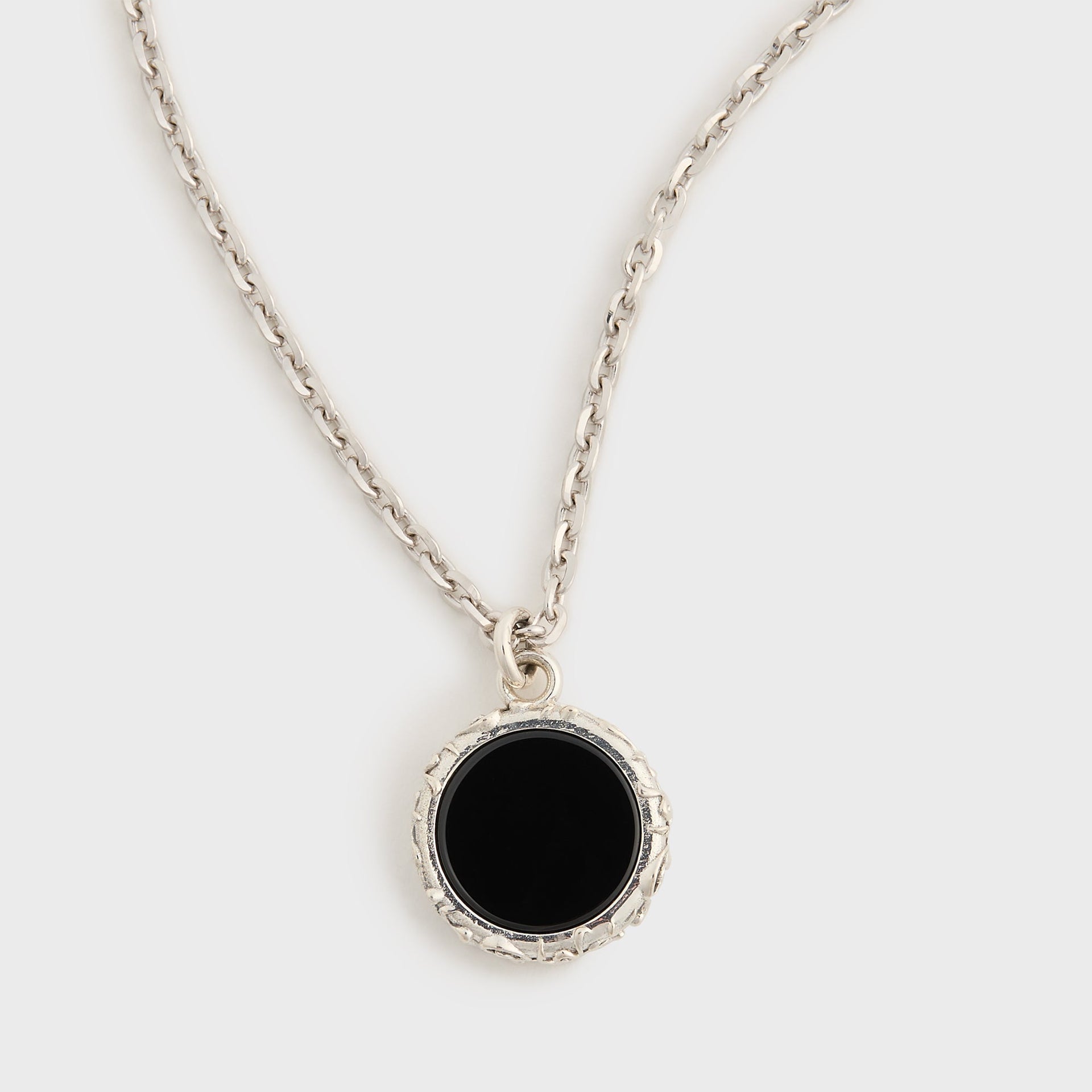 Emanuele Bicocchi Flourishing Onyx Amulet Necklace - Silver