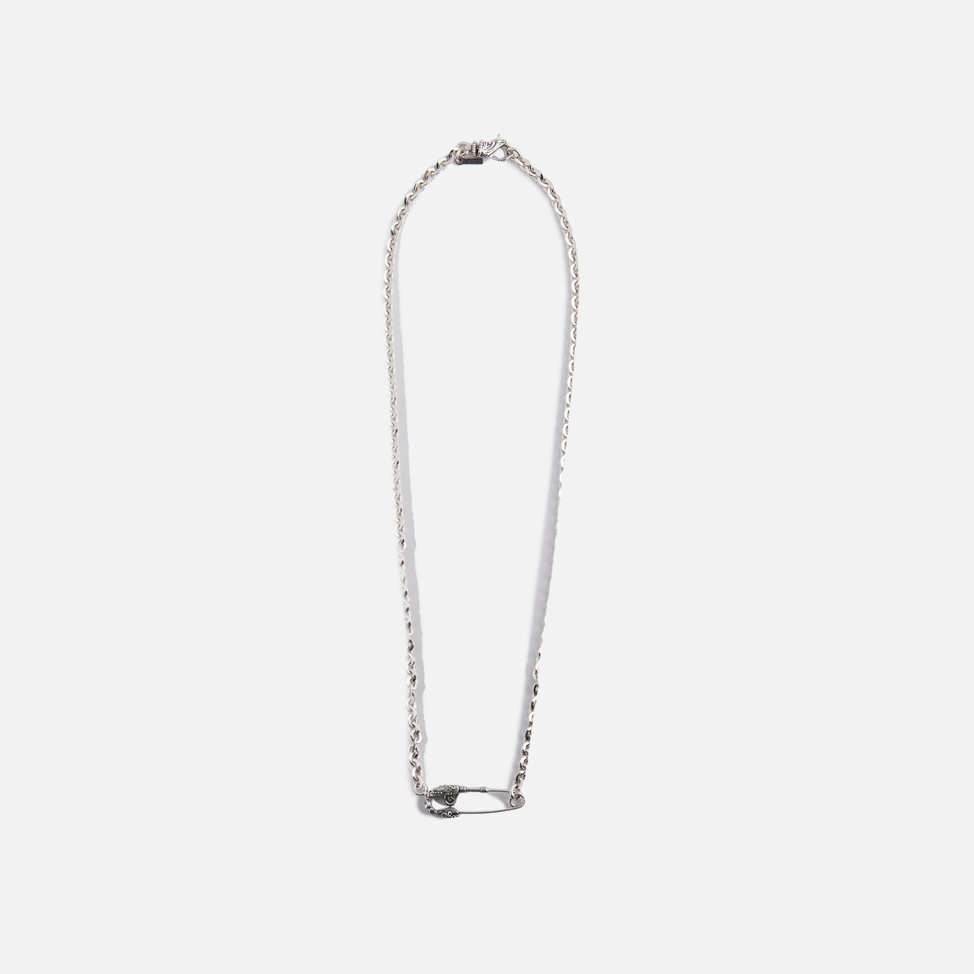 Emanuele Bicocchi Arabesque Safety Pin Necklace Large - Silver