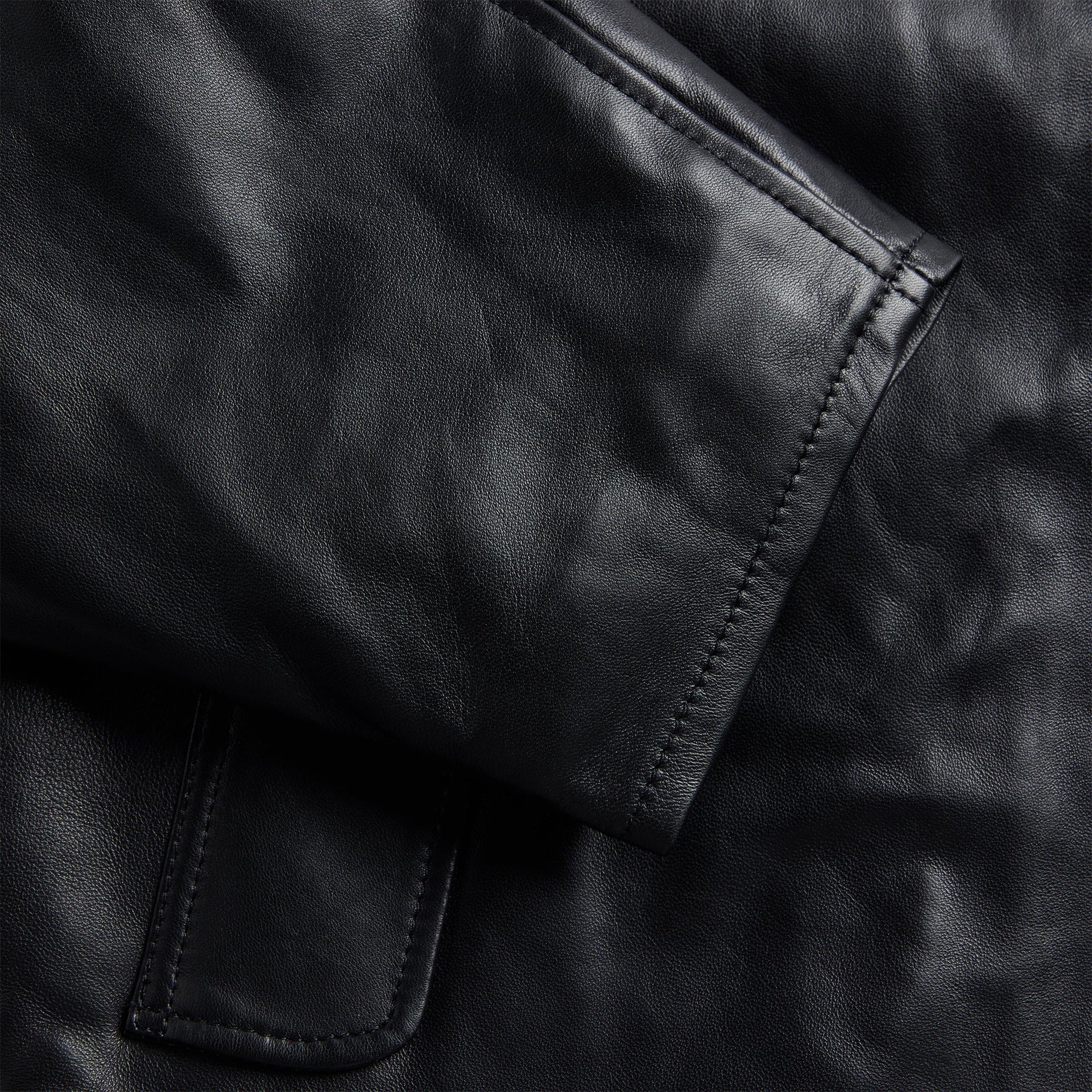 EB Denim Domenico Leather Bomber Jacket - Black