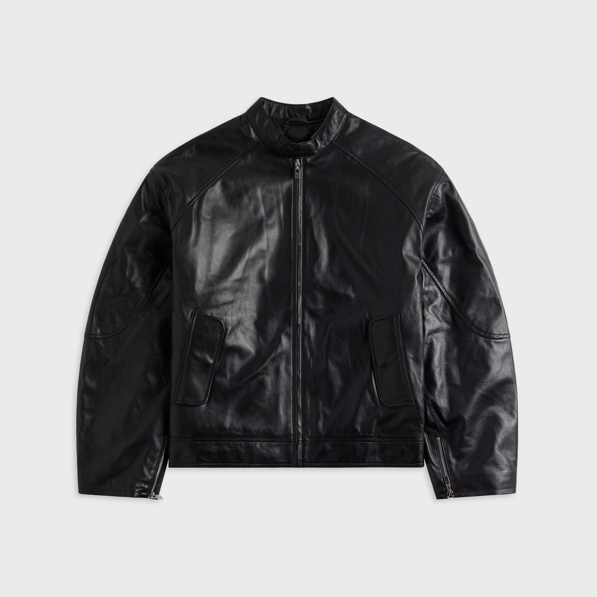 EB Denim Domenico Leather Bomber Jacket - Black