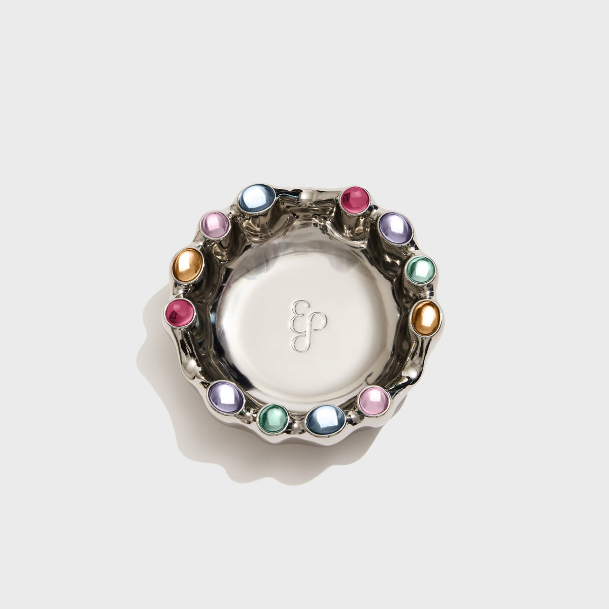 Edie Parker Gemstoned Ashtray - Multistone / Silver