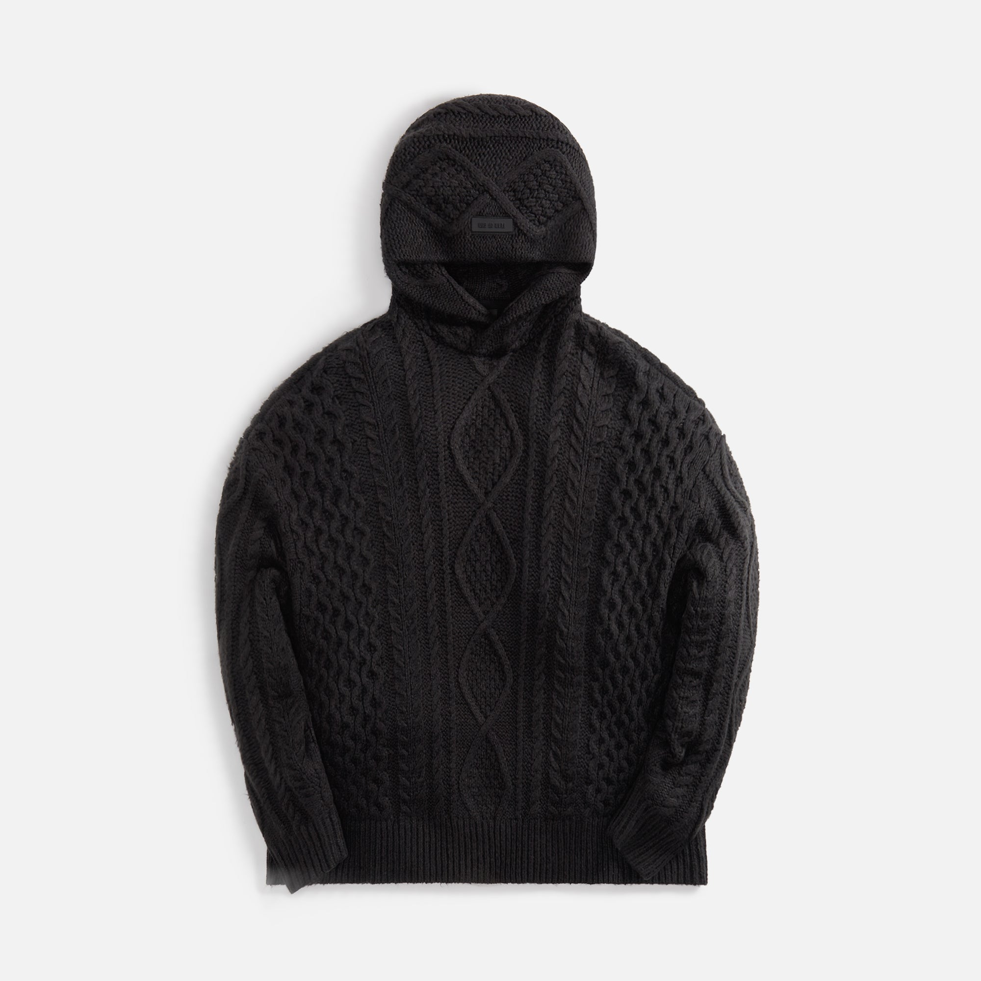 Essentials Cable Knit Hoodie - Black – Kith