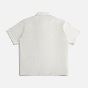 Engineered Garments Camp Shirt - White Tone / Tone Seersucker