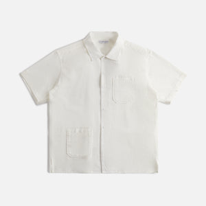 Engineered Garments Camp Shirt - White Tone / Tone Seersucker