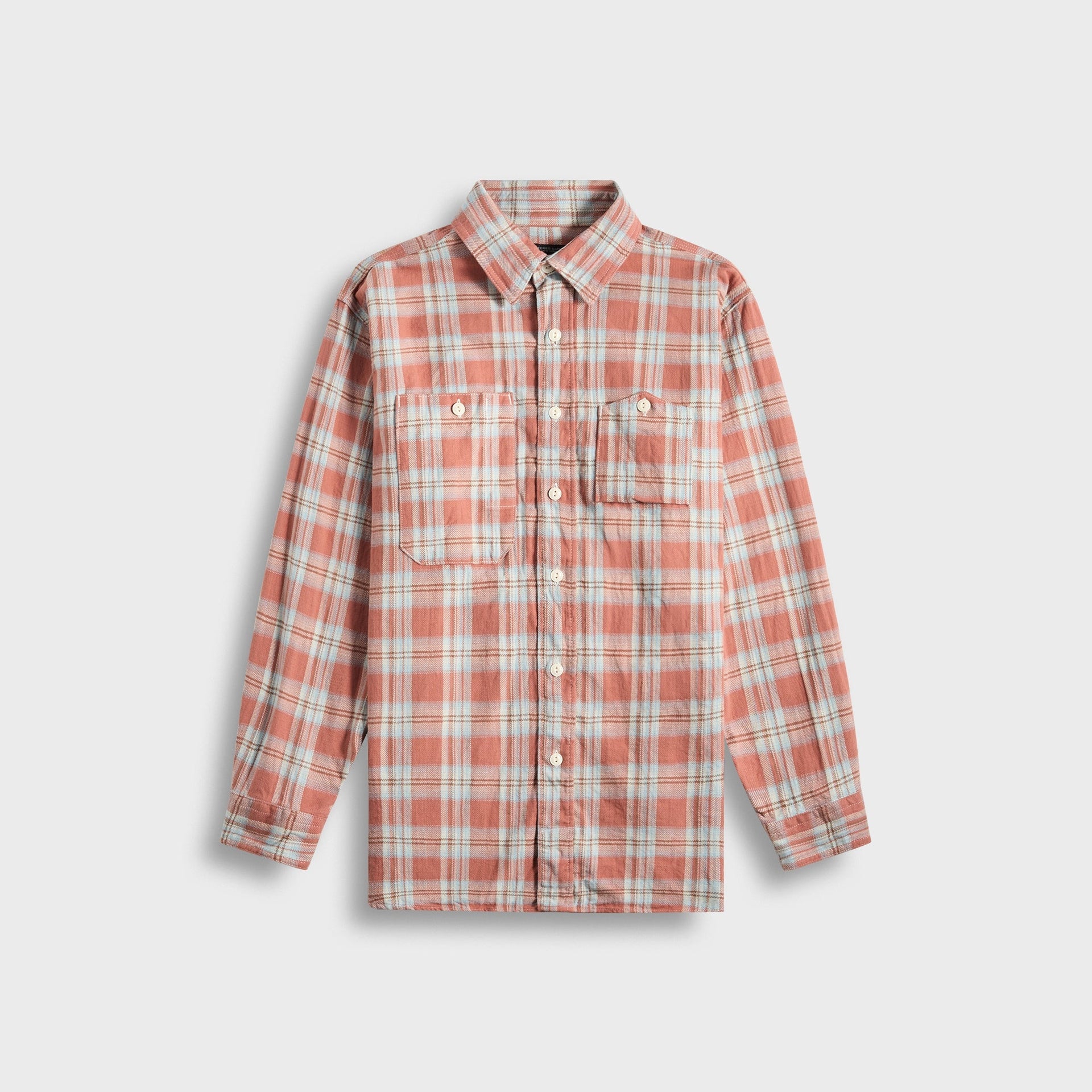Engineered Garments Work Plaid Jacquard Shirt in Pink