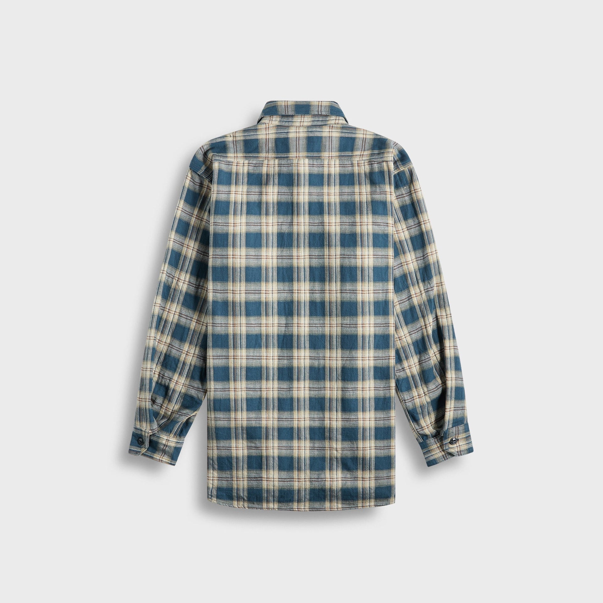 Engineered Garments Work Plaid Jacquard Shirt in Navy