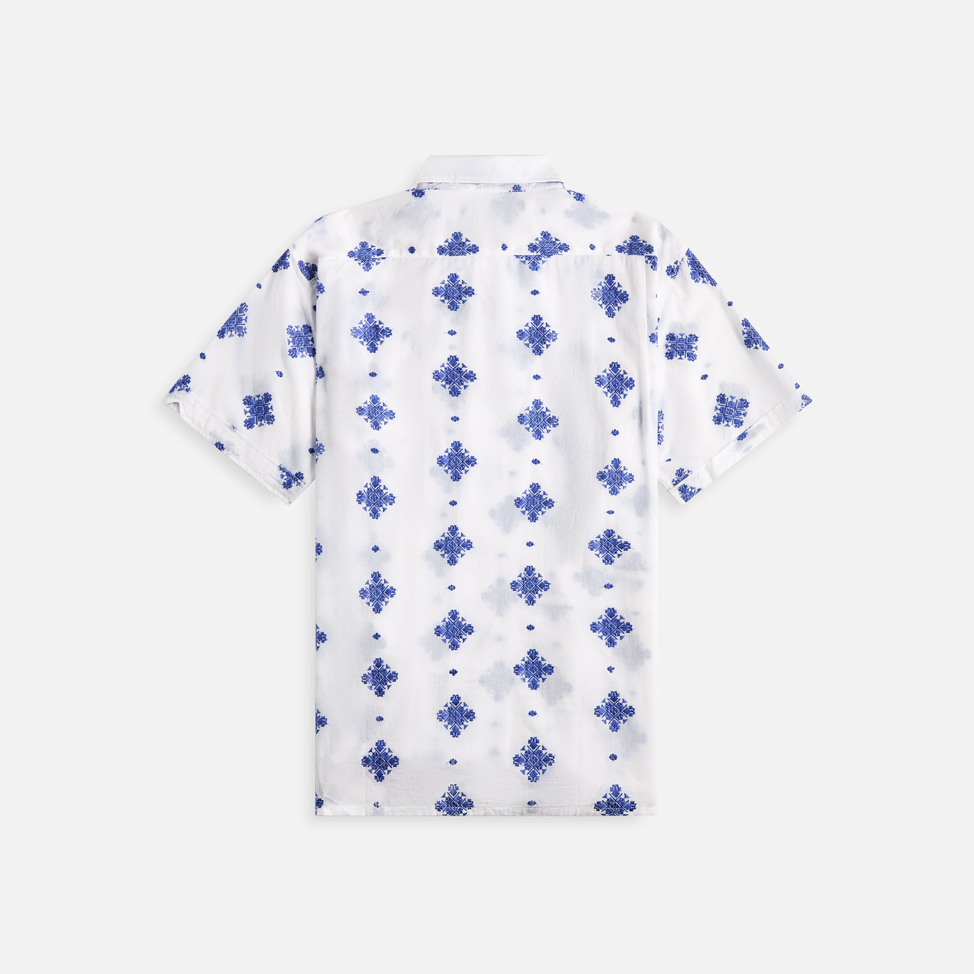 Engineered Garments Camp Shirt - White CP Crest Embroidery Sheeting