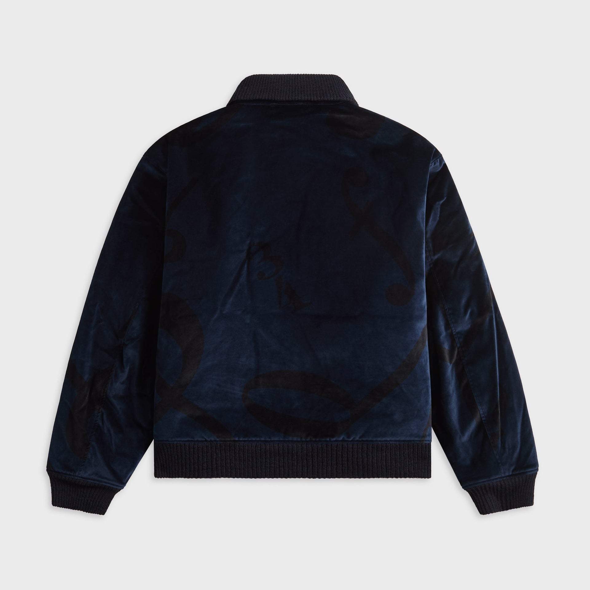 Engineered Garments Cotton Printed Music Note Velveteen Jacket - Navy