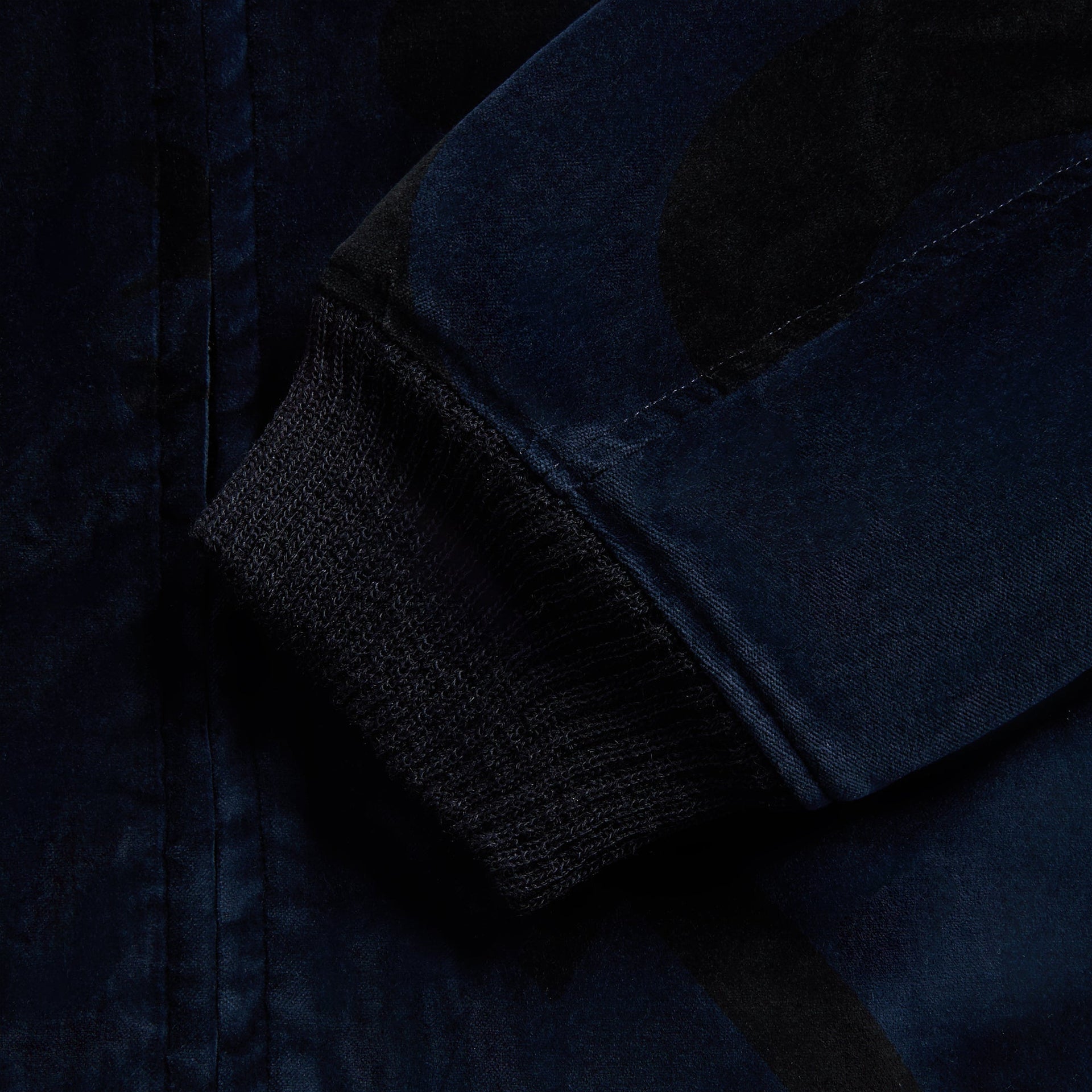 Engineered Garments Cotton Printed Music Note Velveteen Jacket - Navy