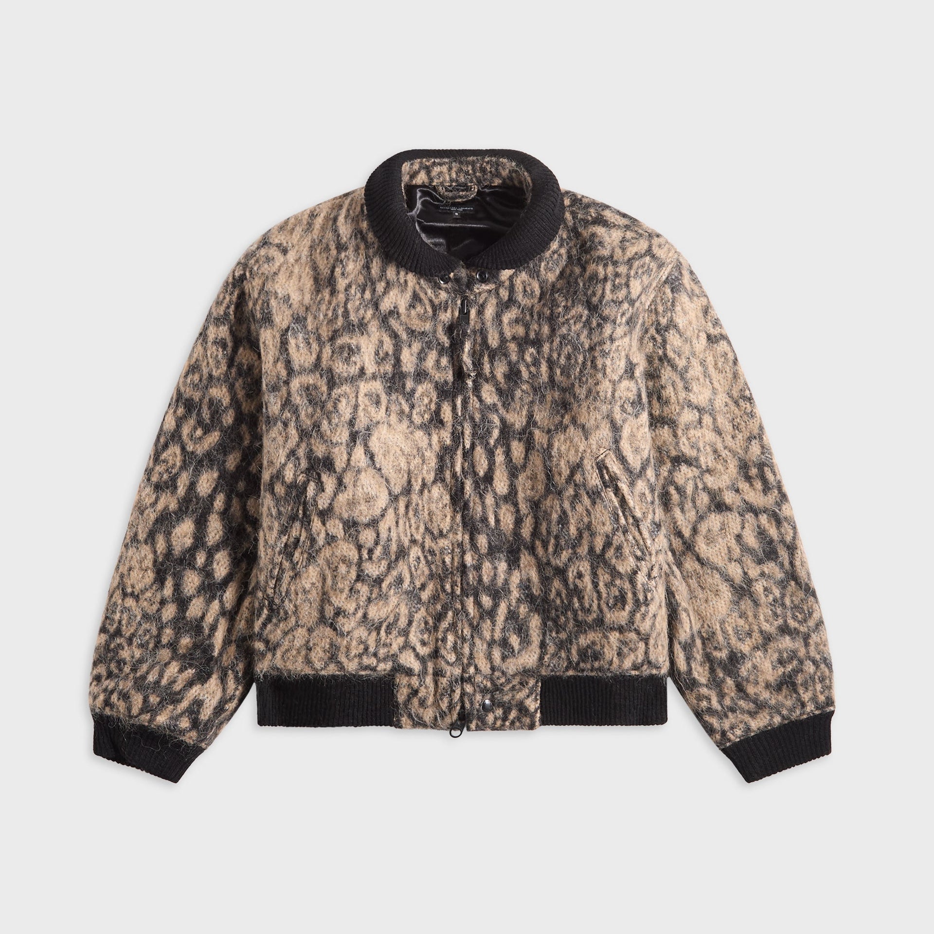 Engineered Garments Wool Poly Leopard Jacquard Jacket - Brown