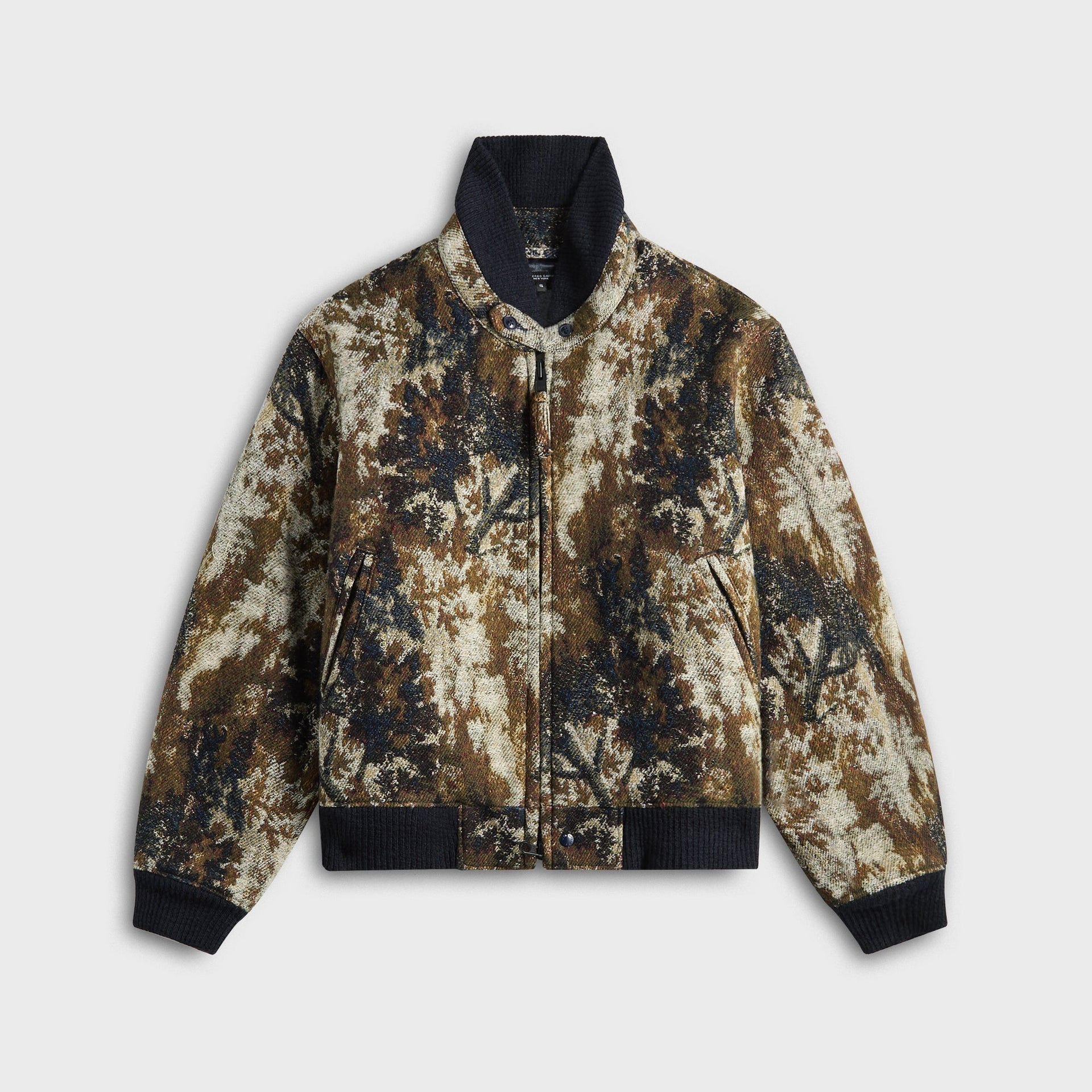 Engineered Garments LL Camo Jacquard Jacket - Olive / Navy Forest