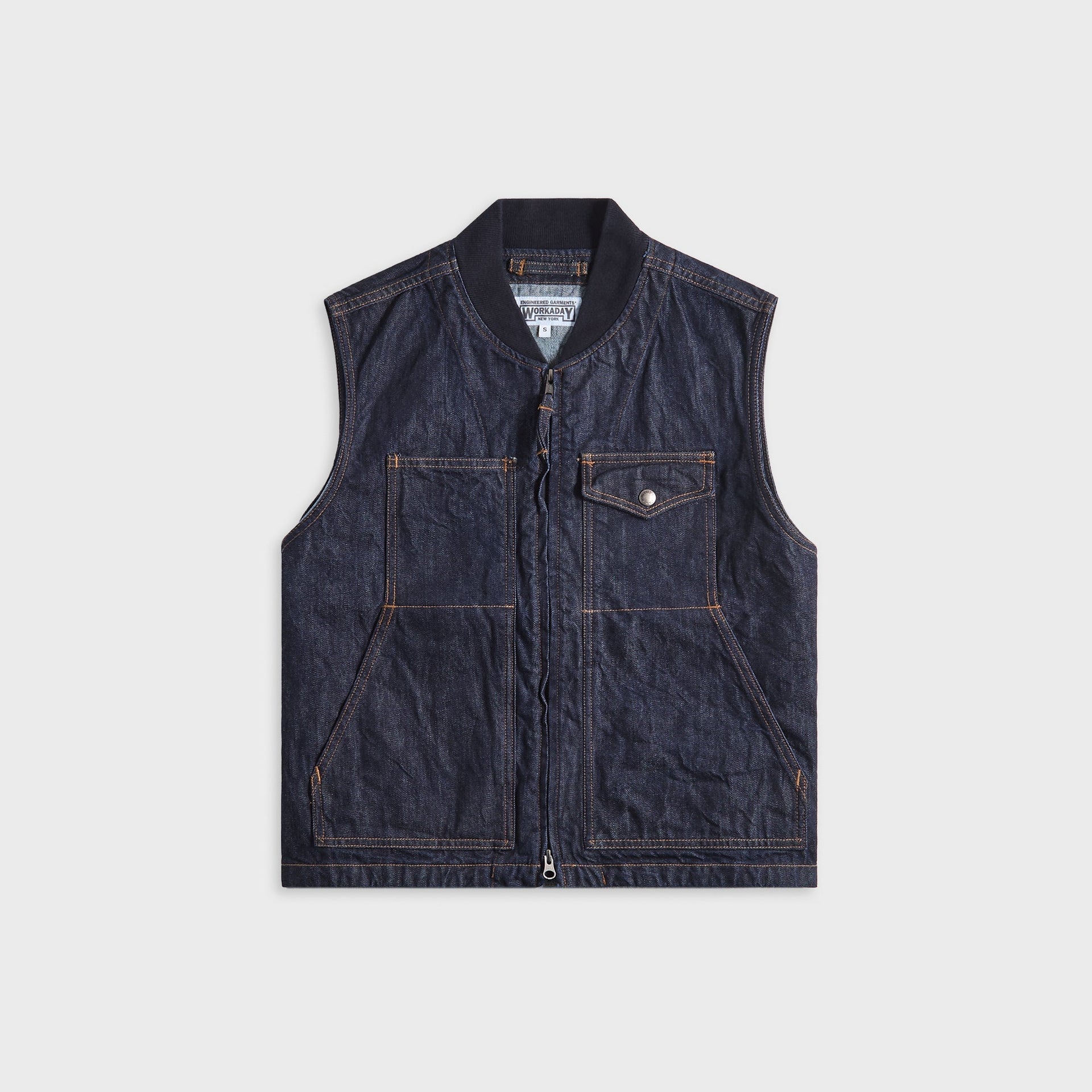 Engineered Garments Workaday 12oz Cone Denim Utility Vest - Indigo