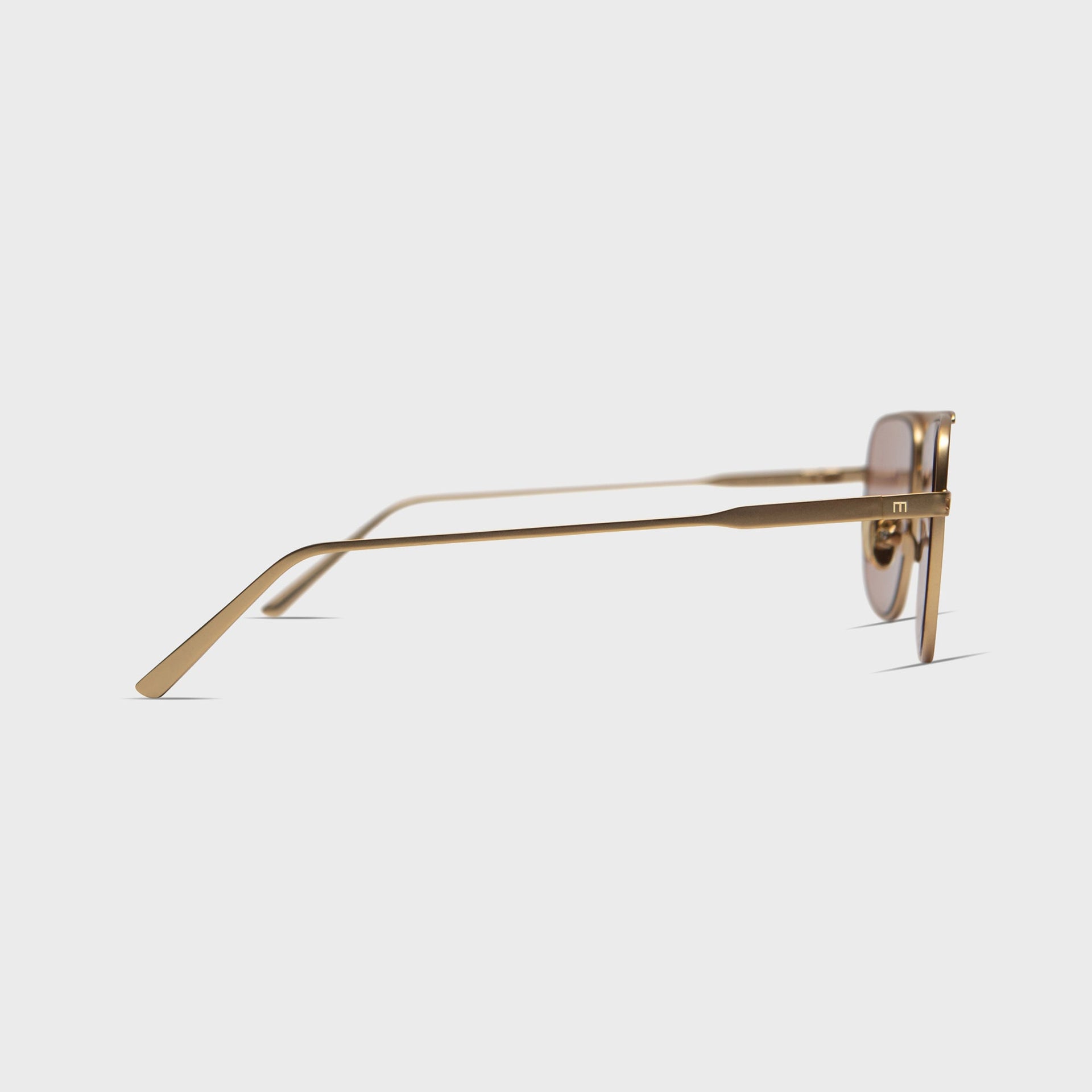Elisa Johnson Jane gold amber aviator sunglasses, side profile view