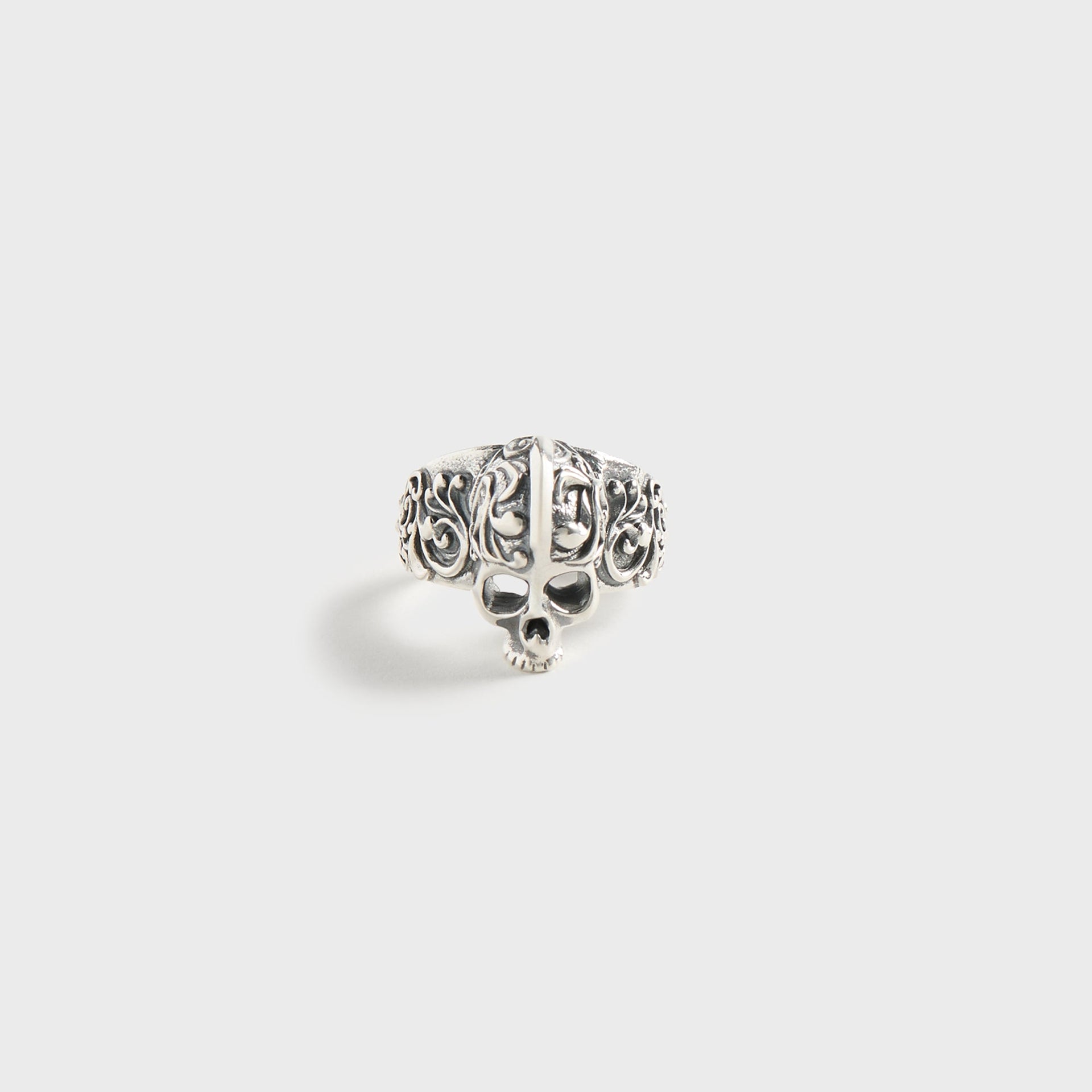 Emanuele Bicocchi Flourish Skull Ring Large - Silver