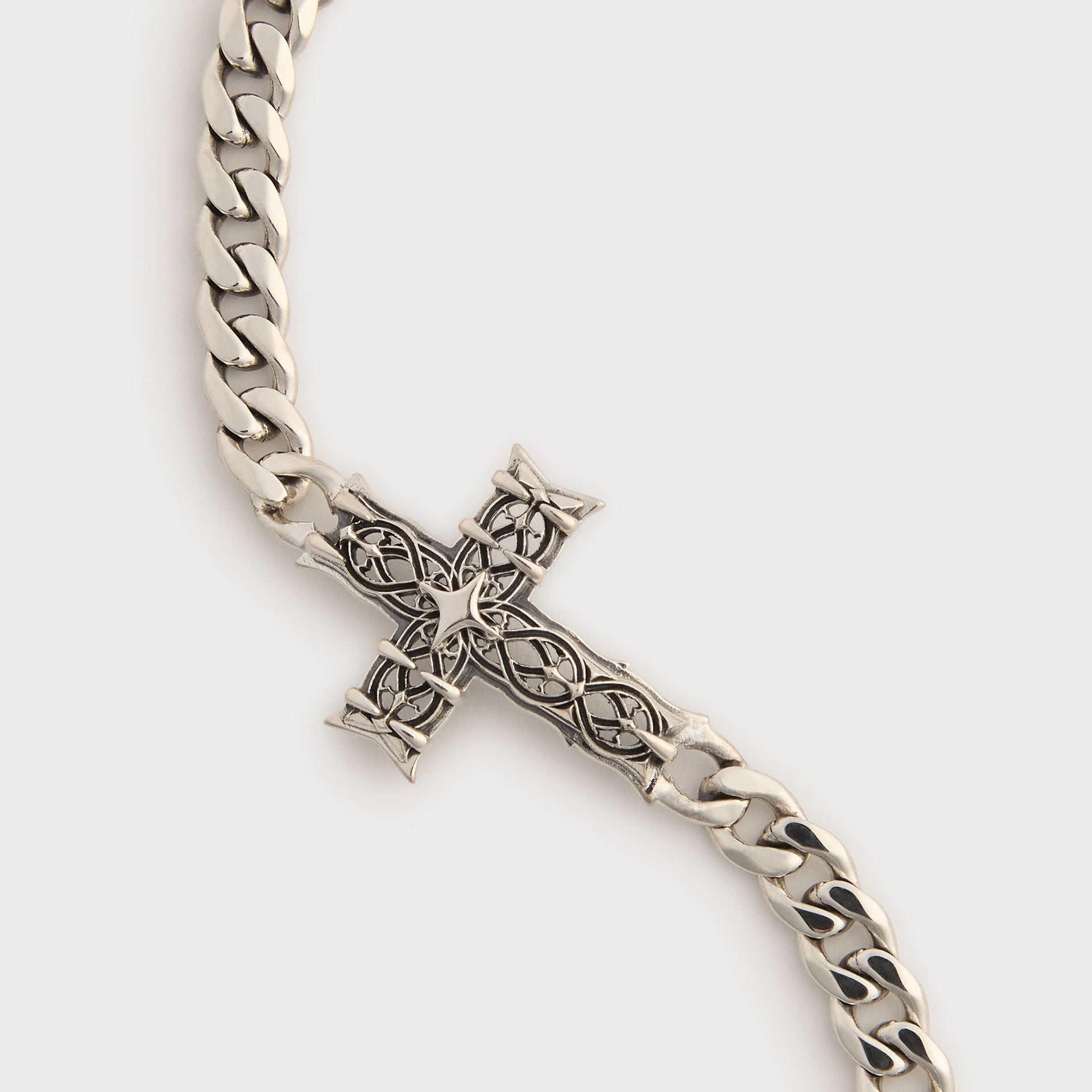 Emanuele Bicocchi Reissue Notre Cross Cross Chain Bracelet - Silver