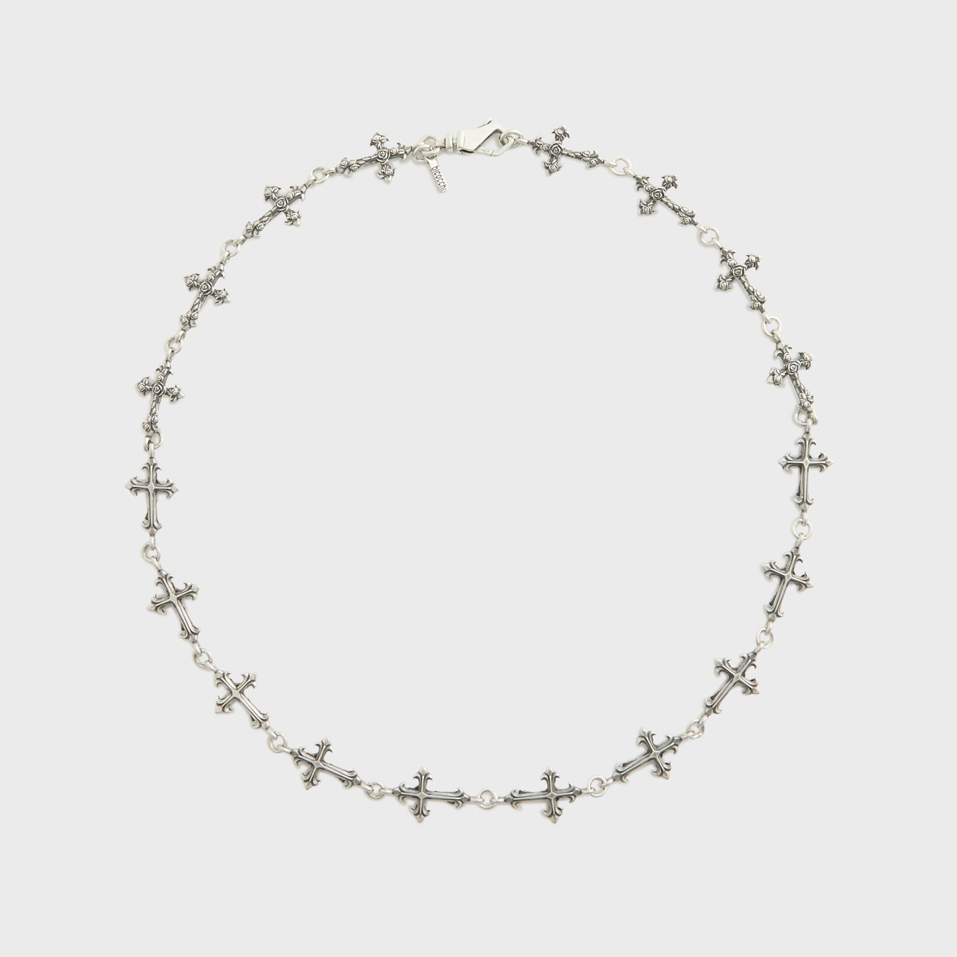 Emanuele Bicocchi Rose Cross Multi Necklace - Silver