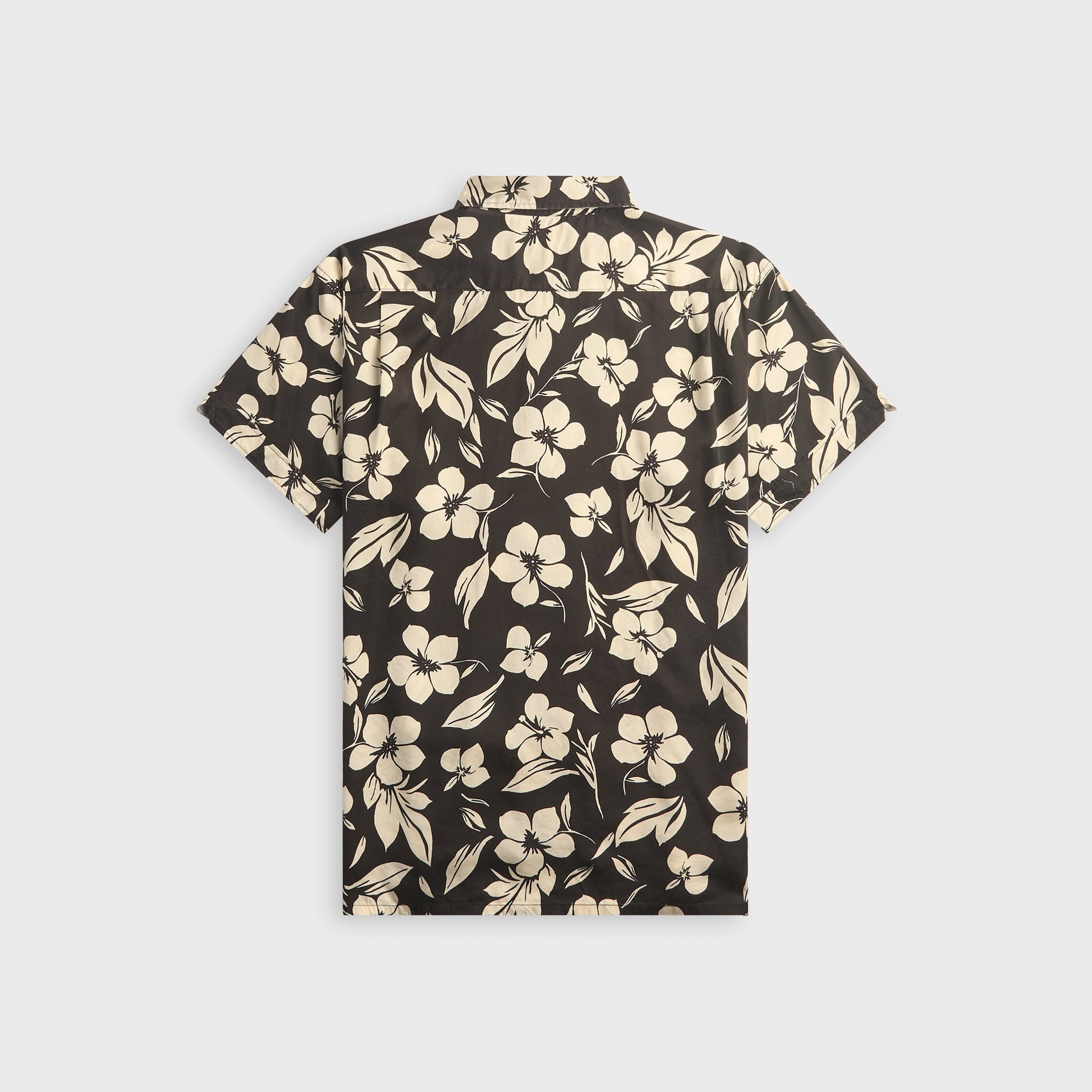Engineered Garments Tencel Floral Print Camp Shirt - Black / Natural