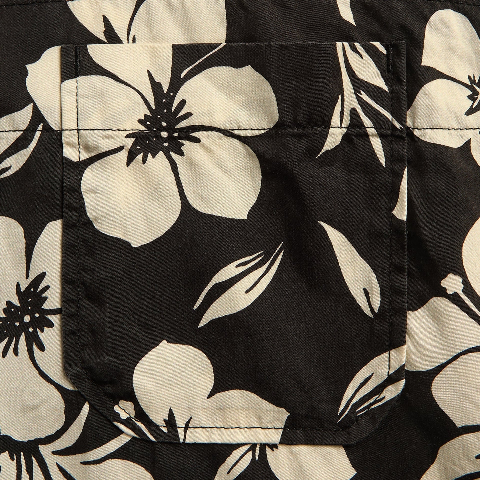 Engineered Garments Tencel Floral Print Camp Shirt - Black / Natural