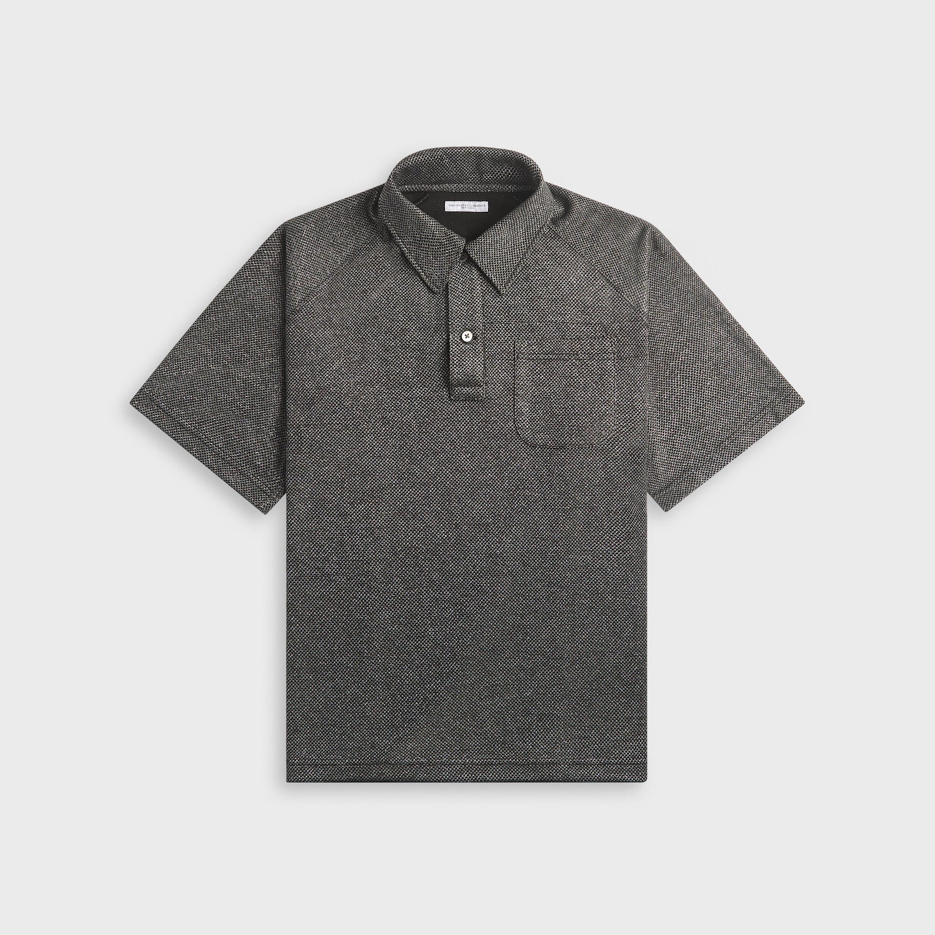 Engineered Garments Lurex Knit Jersey Polo Shirt - Black / Silver