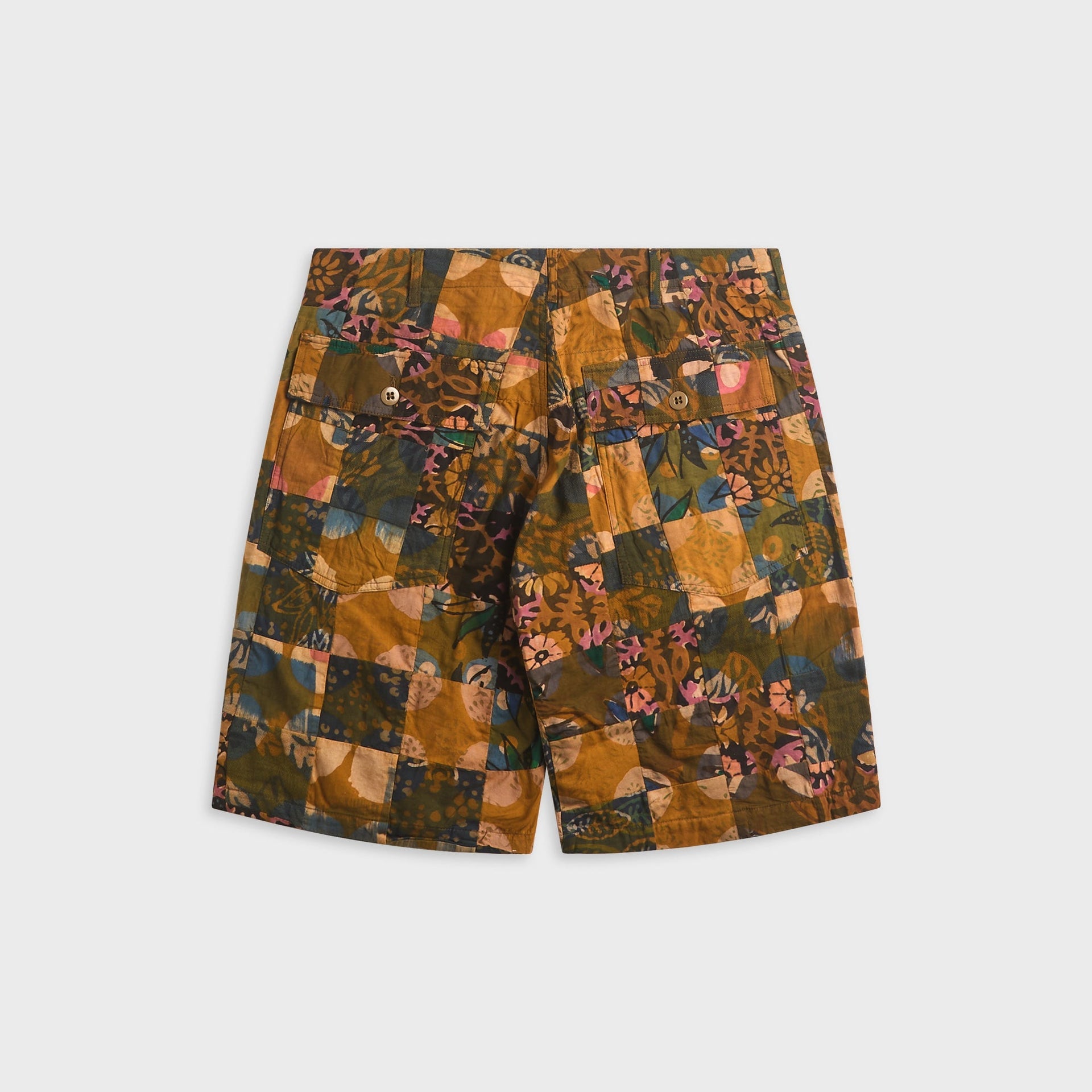 Engineered Garments Multi Pattern Patchwork Fatigue Short - Olive