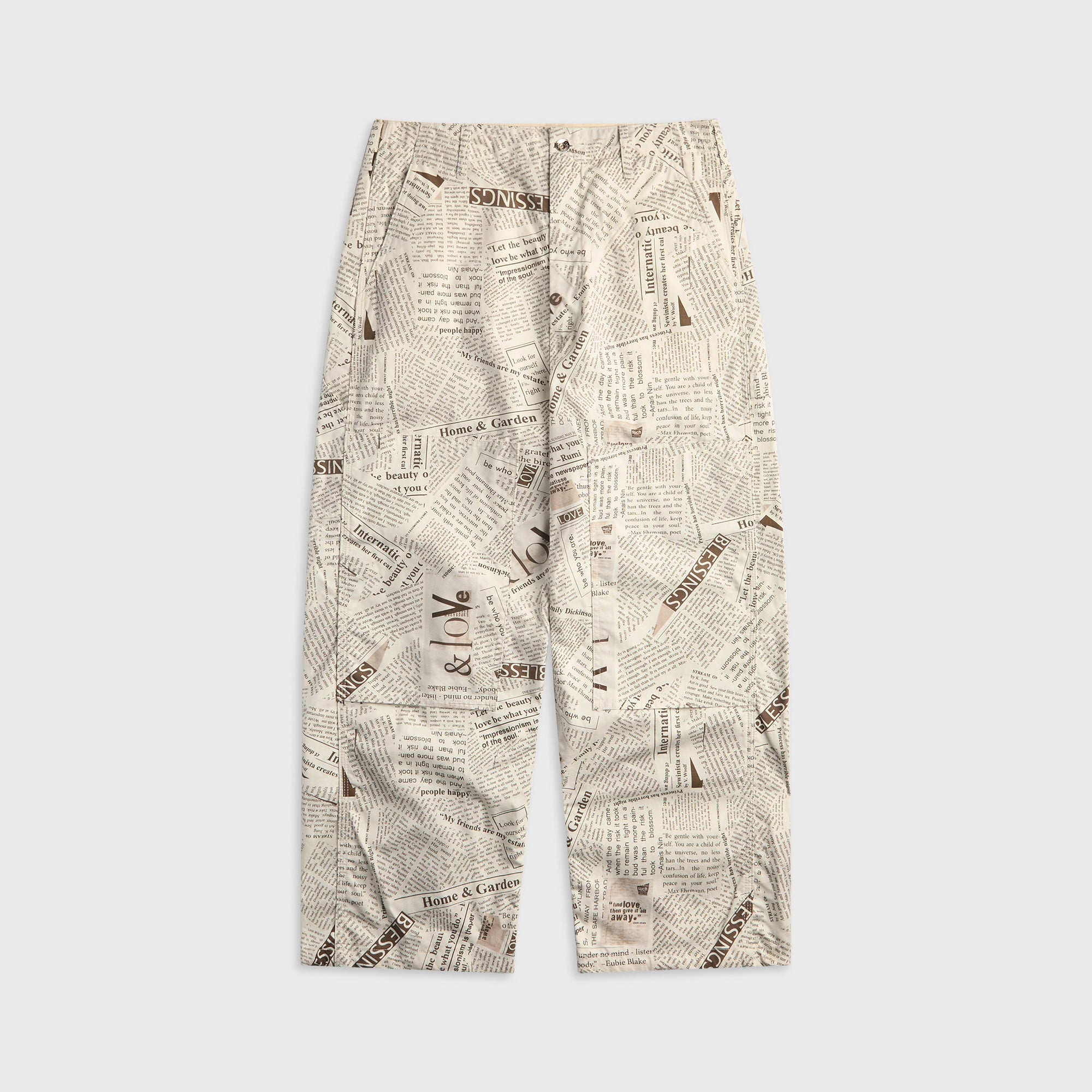 Engineered Garments Cotton Newspaper Print Canvas Painter Pant - White ...