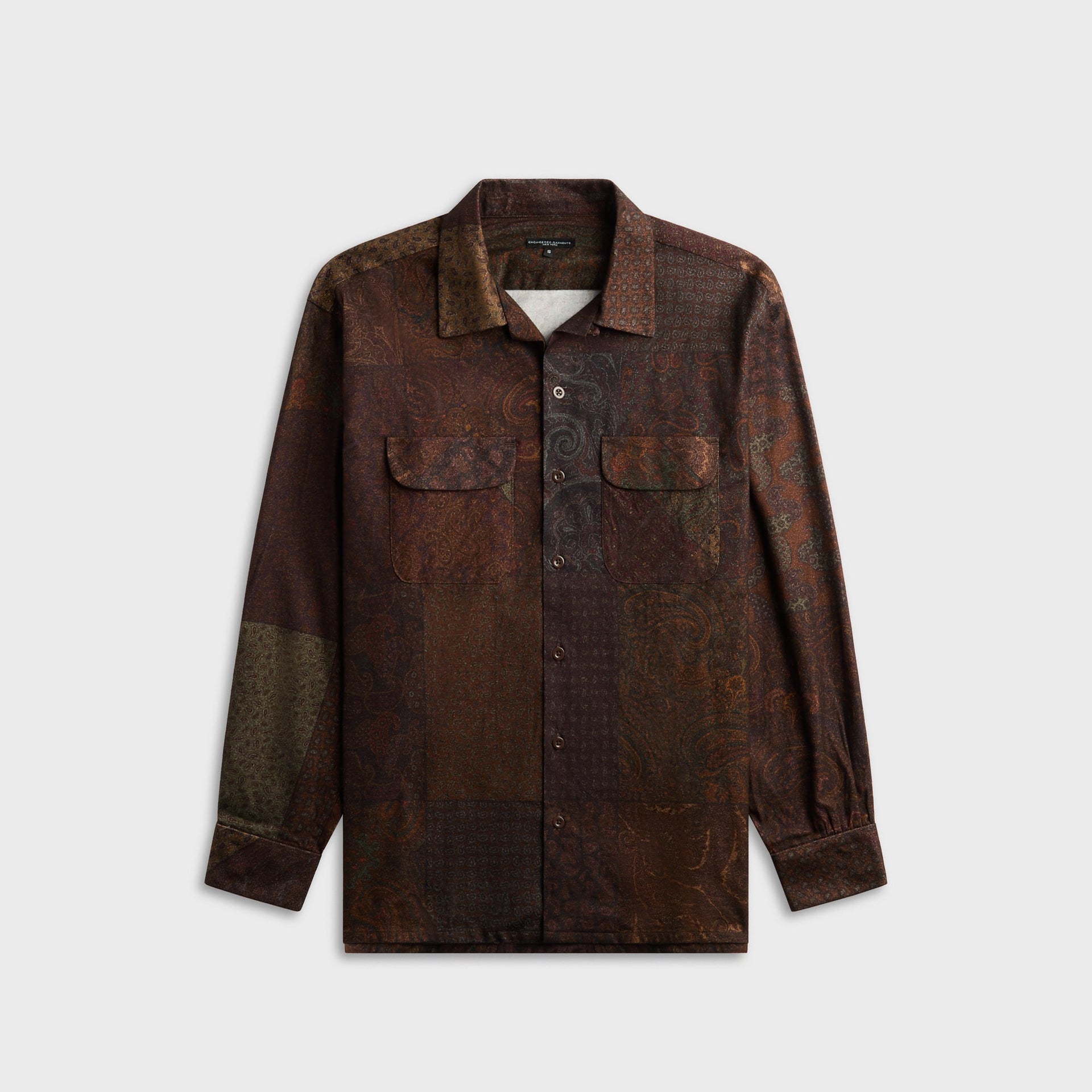 Engineered Garments Paisley PW Print Classic Shirt - Dark Brown
