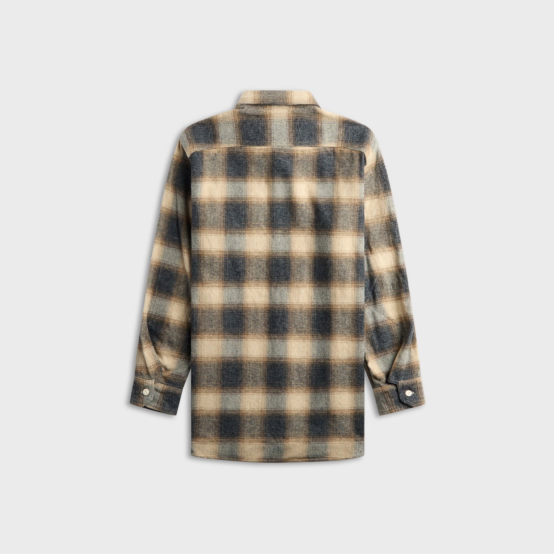 Engineered Garments Cotton Heavy Shadow Plaid Flannel Work Shirt - Khaki