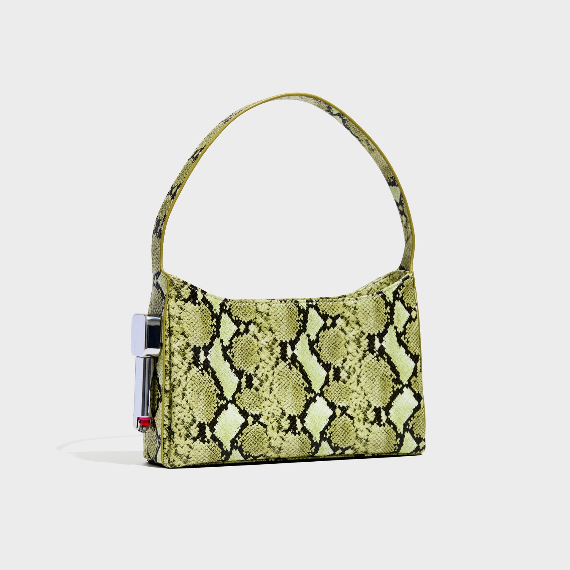 Edie Parker Burn Shoulder Bag - Green Python / Gold