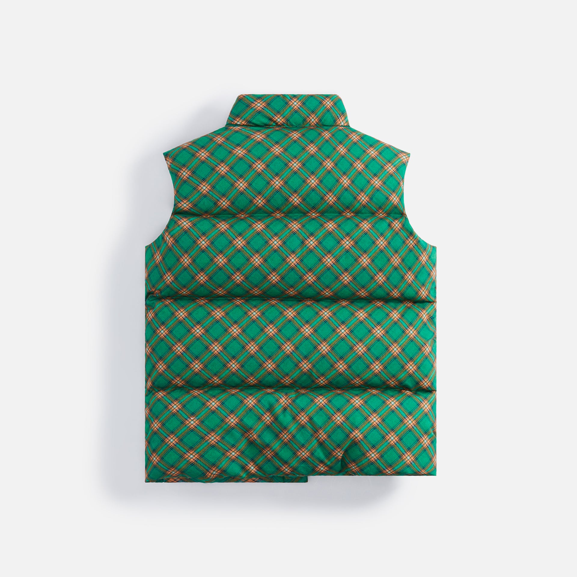 ERL Printed Quilted Puffer Vest - Green Plaid