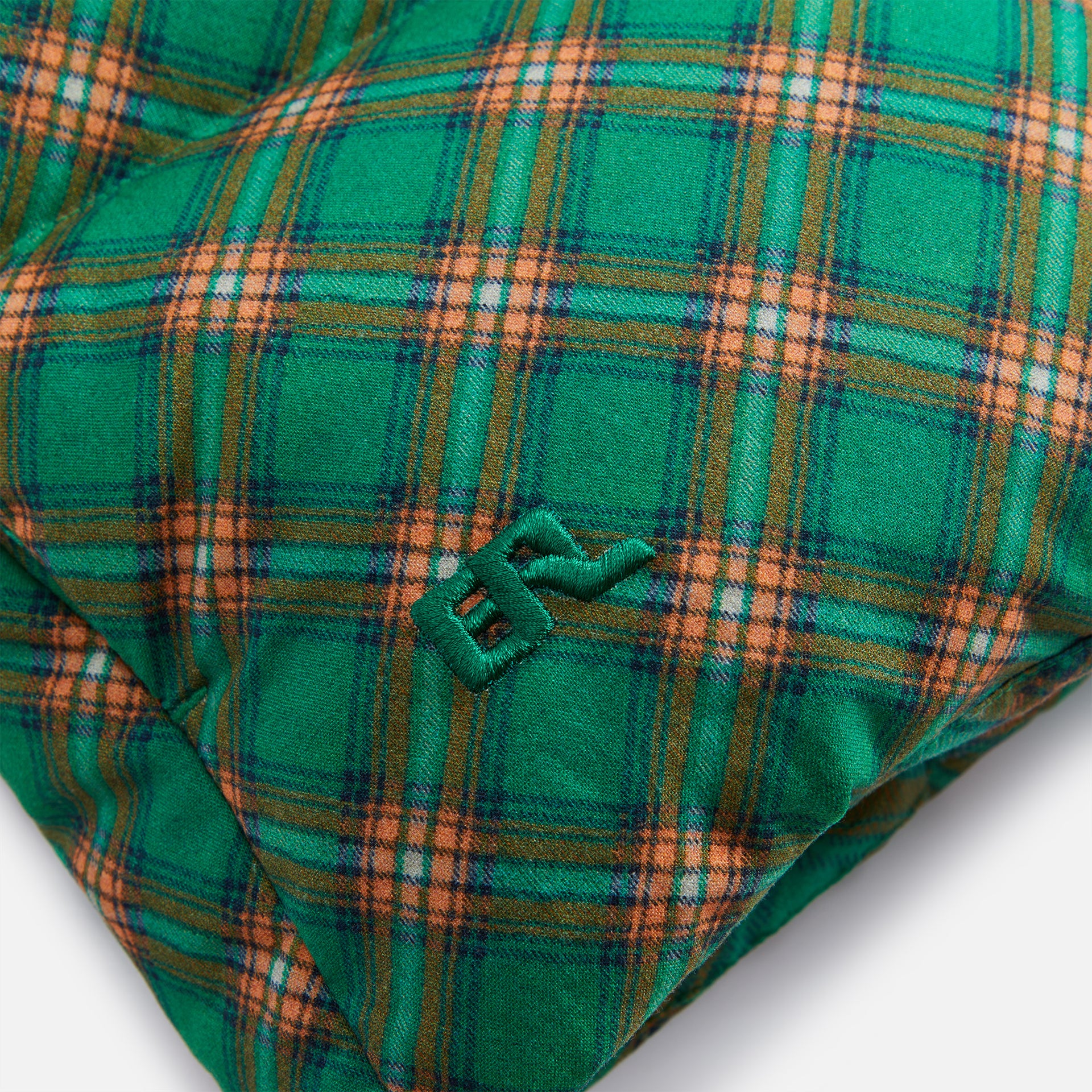 ERL Printed Quilted Puffer Vest - Green Plaid