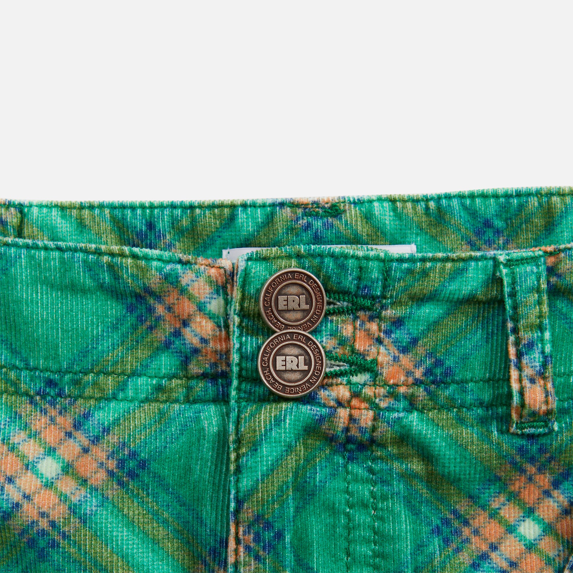 ERL Printed Corduroy Skirt - Green Plaid