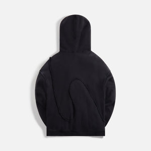 ERL Unisex Swirl Premium Fleece Hoodie Knit - Black