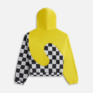 ERL Checker Swirl Hoodie Polo - Yellow