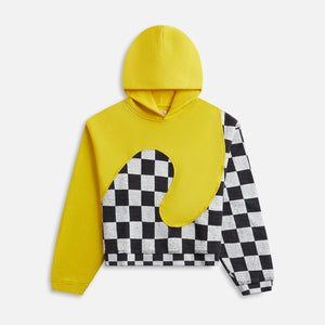 ERL Checker Swirl Hoodie Polo - Yellow