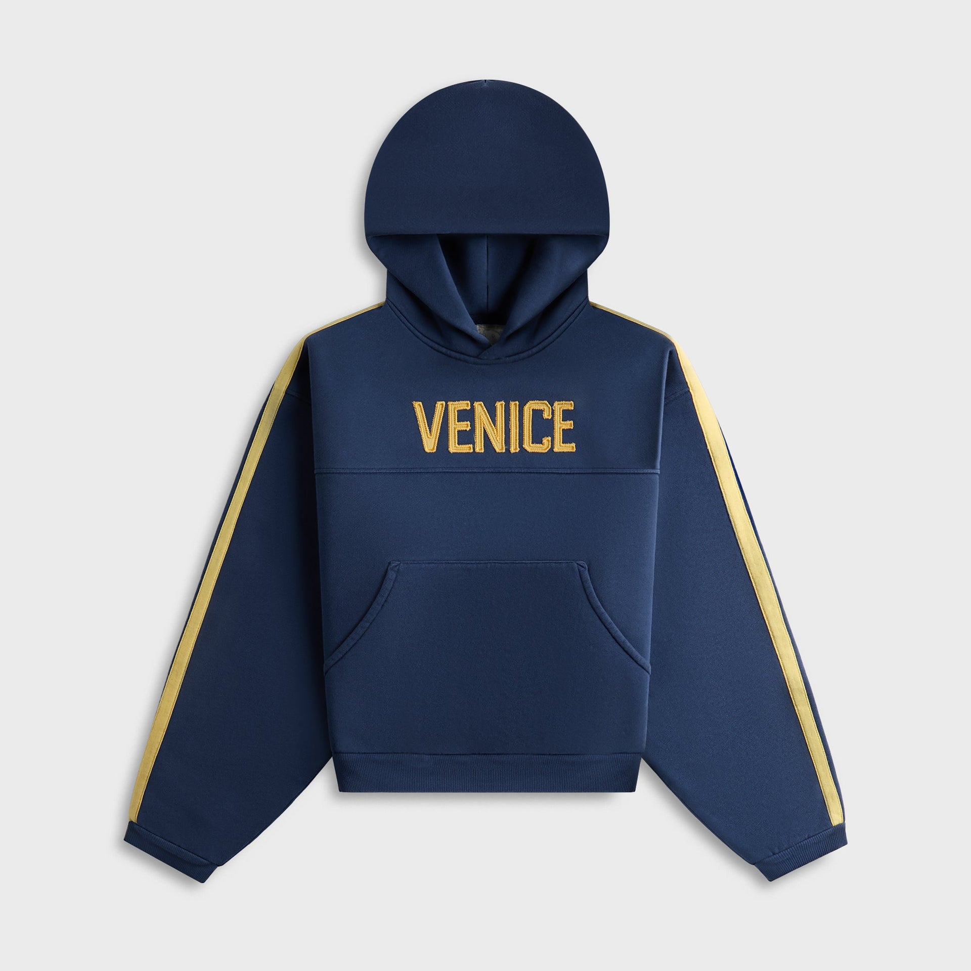 ERL Unisex Venice Football Hoodie Knit in Blue