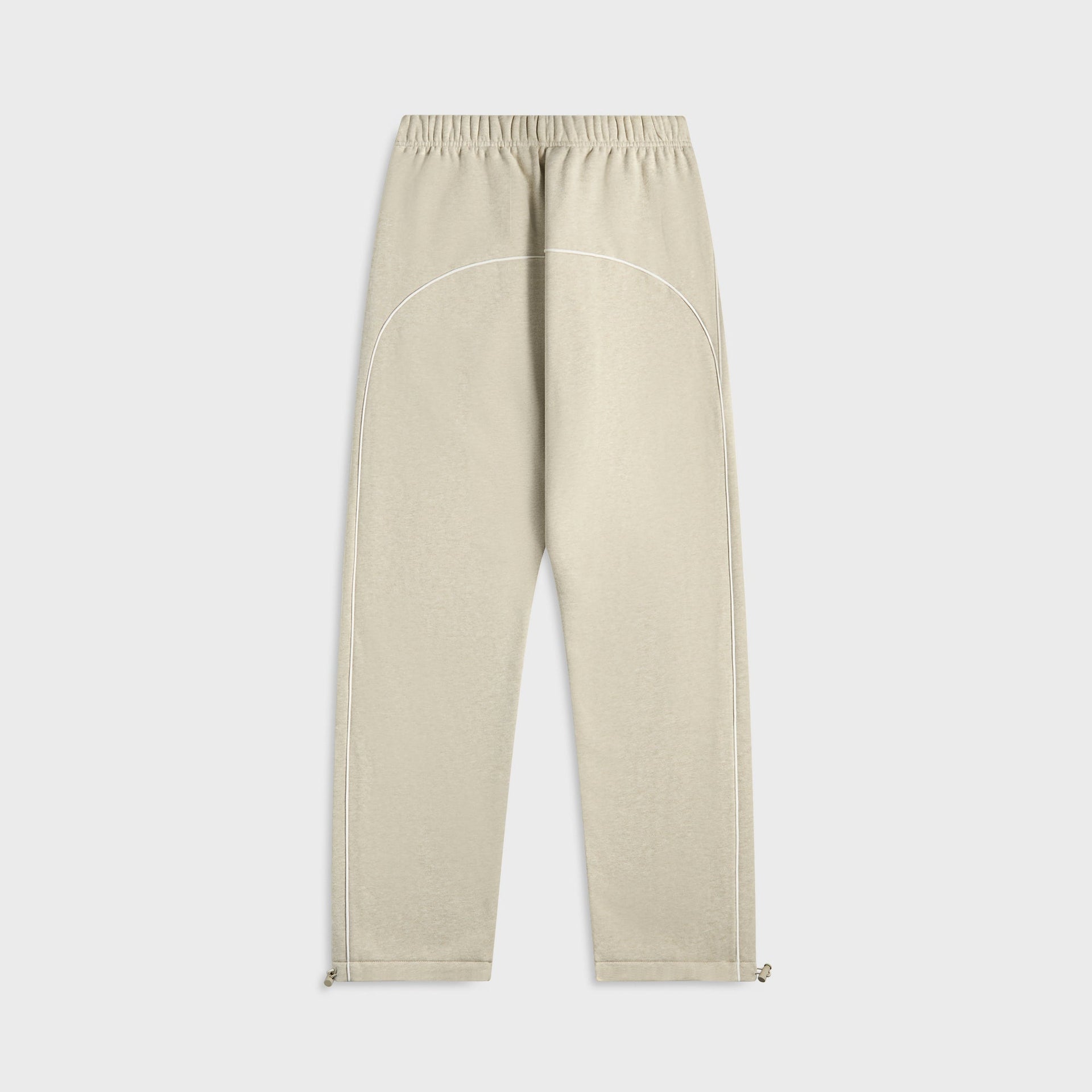 Essentials Relaxed Fleece Sweatpant With Piping in Heather Stone / Cloud White