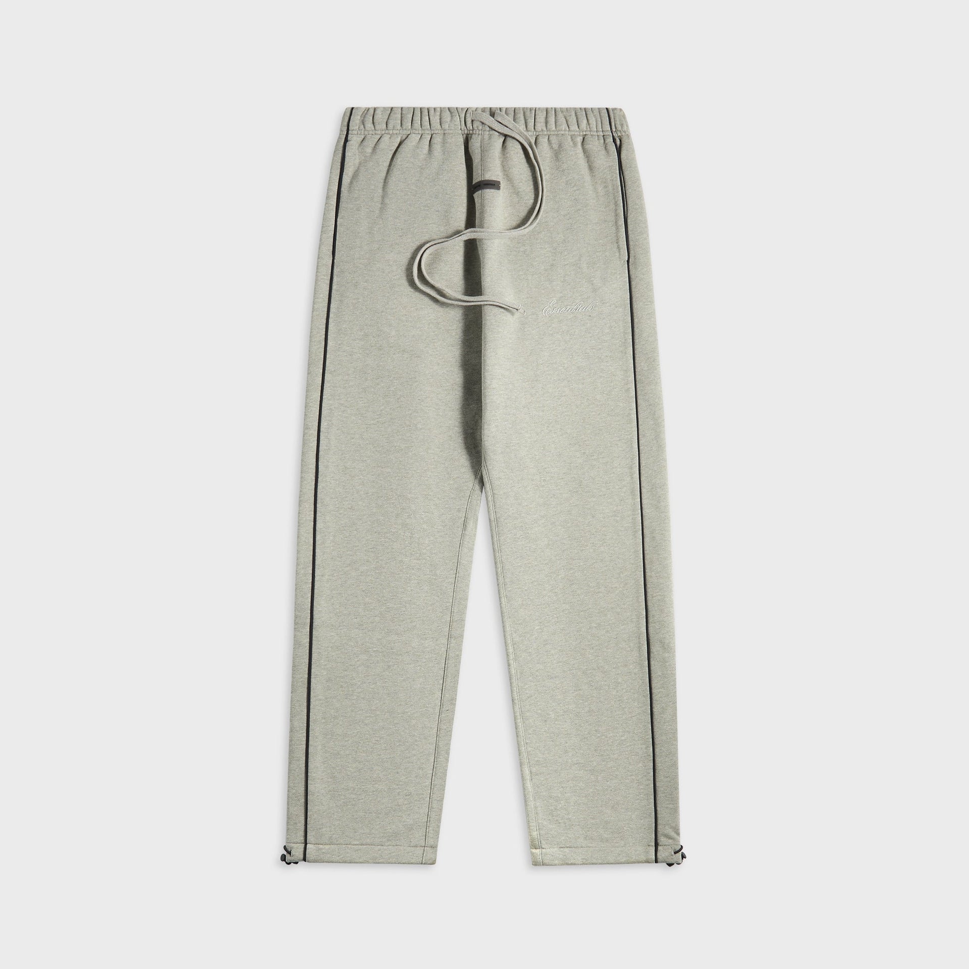 Essentials Relaxed Fleece Sweatpant With Piping in Concrete Heather / Black