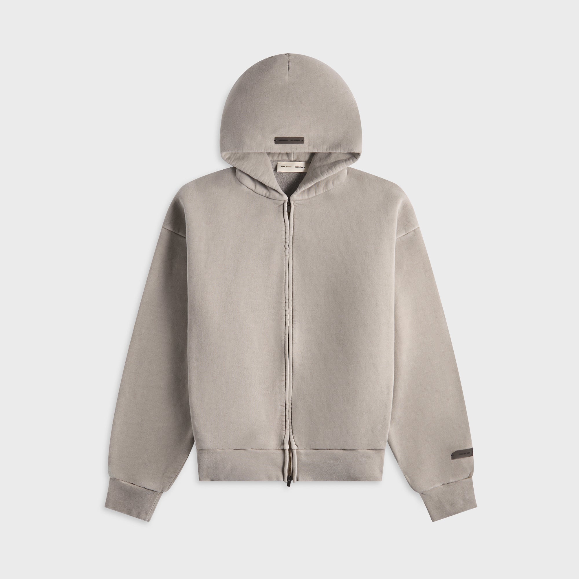 Essentials Classic Full Zip Hoodie - Smoke Grey – Kith