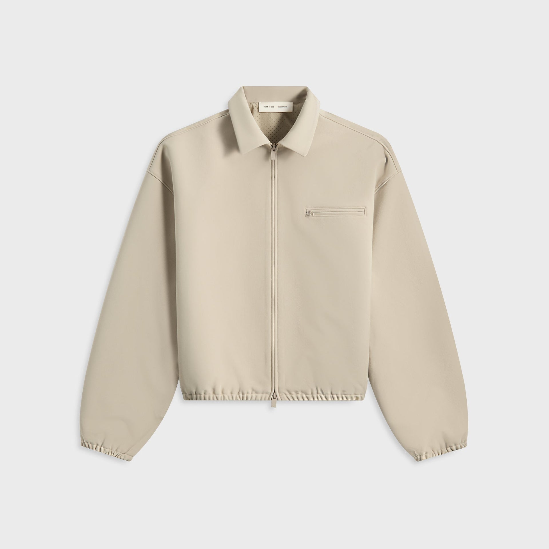 Essentials Bonded Canvas ZipinUp Jacket in Timber