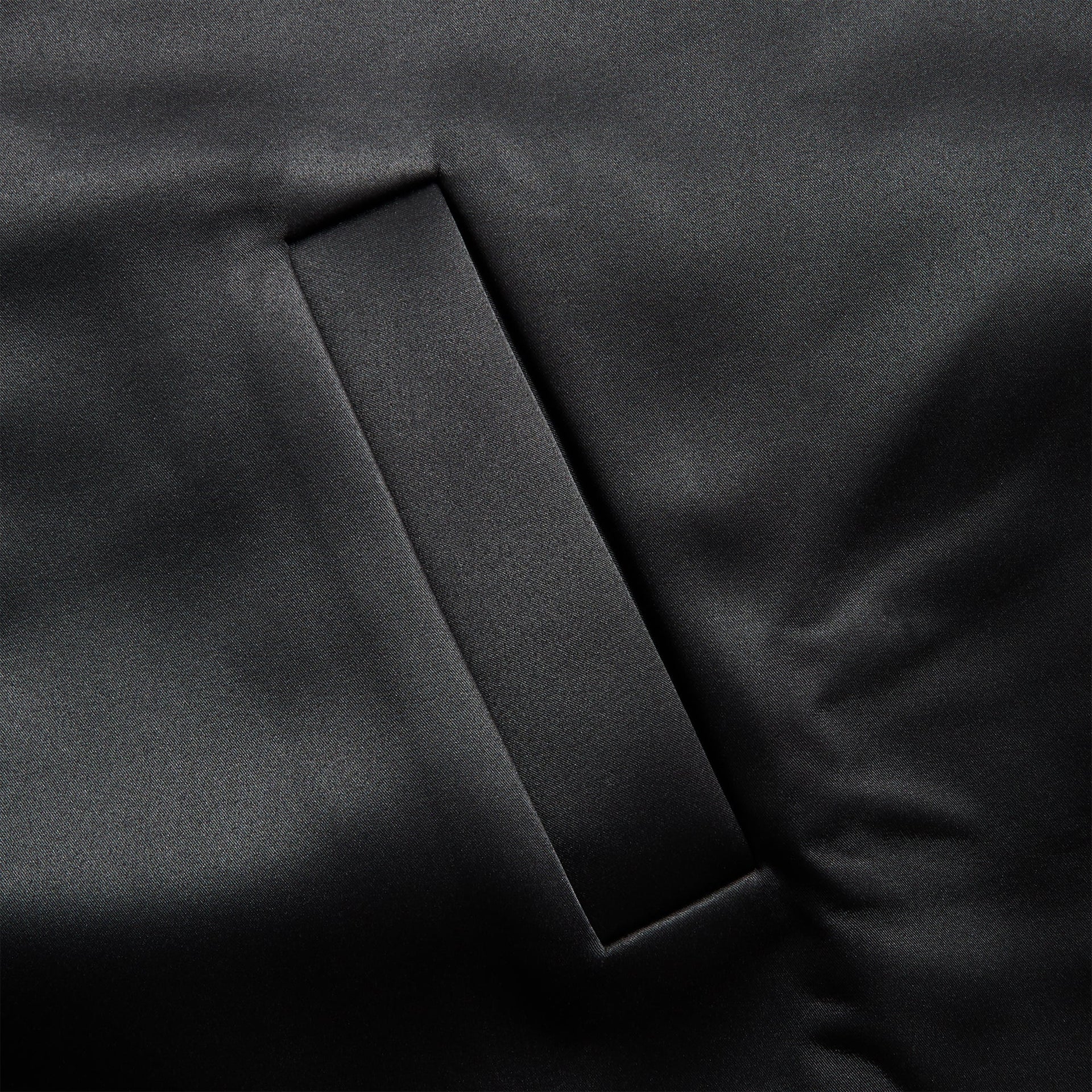 Essentials Bonded Satin ZipinUp Bomber in Jet Black