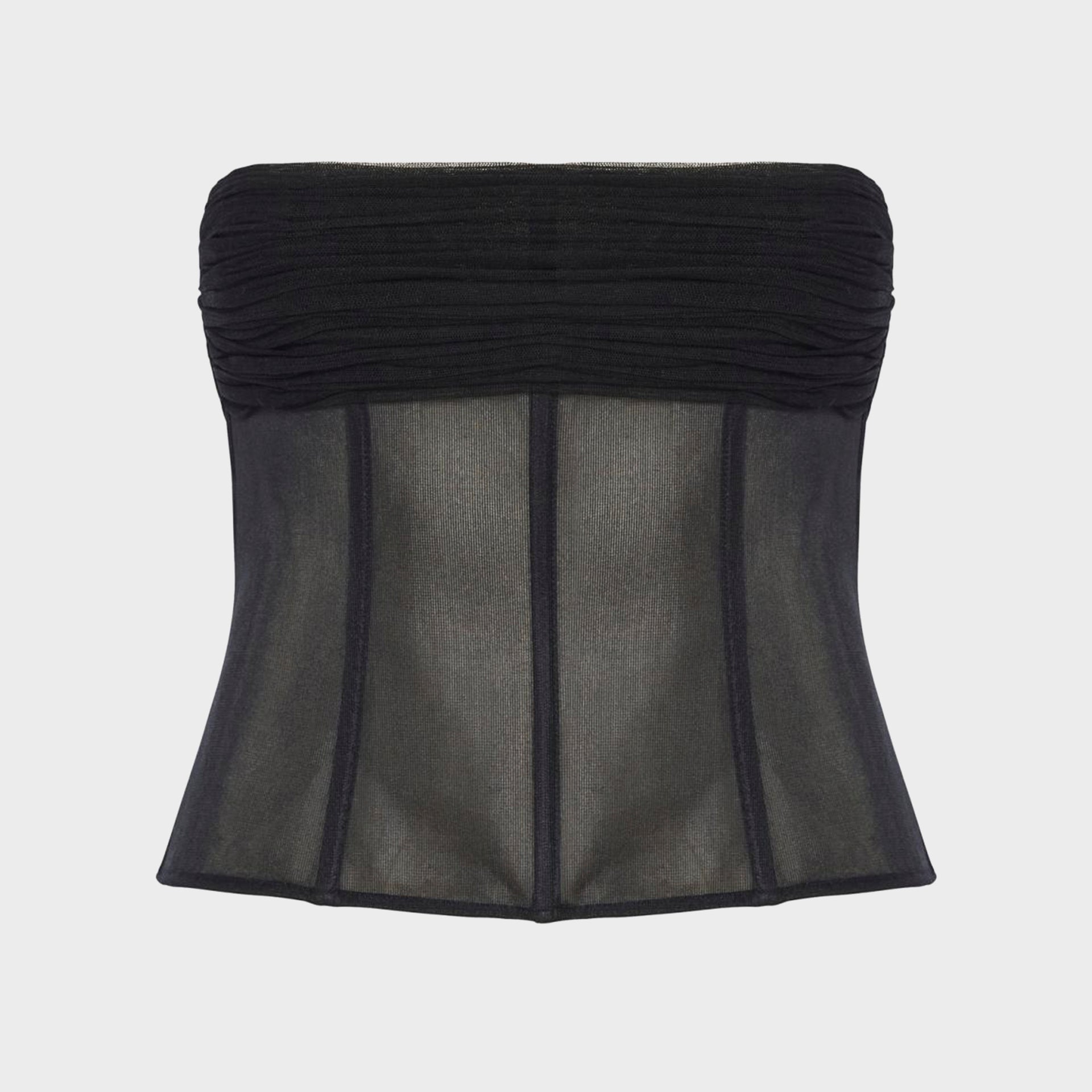 Christopher Esber Tulle Overlay Corset - Black