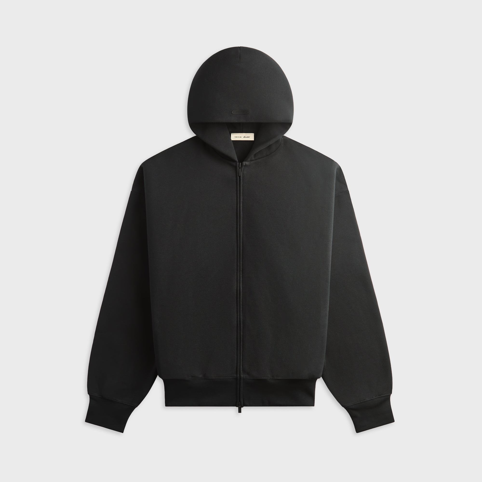 Essentials Classic Zip-Up Hoodie - Vintage Black / White – Kith