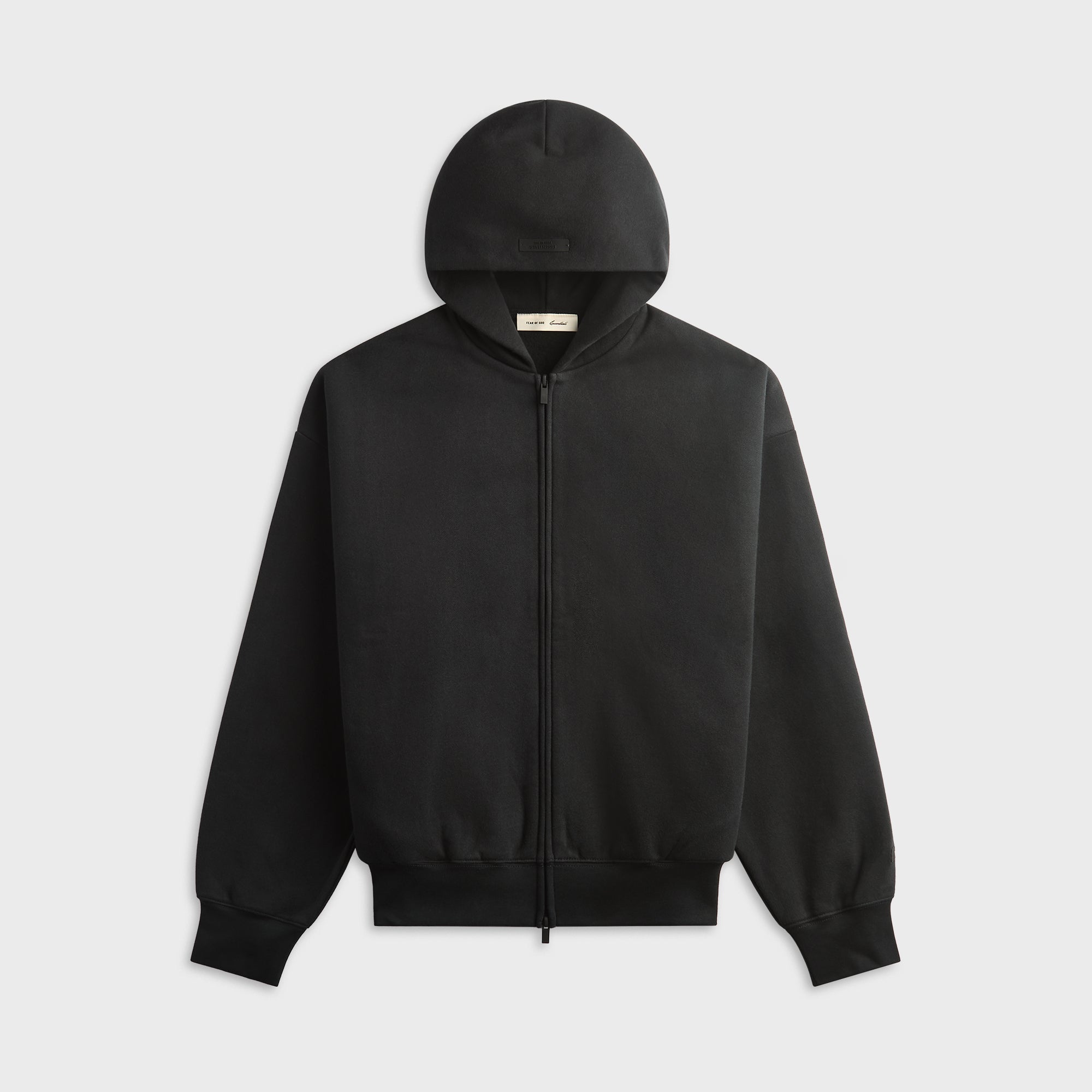 Essentials Signature Classic Zip-Up Hoodie - Vintage Black – Kith