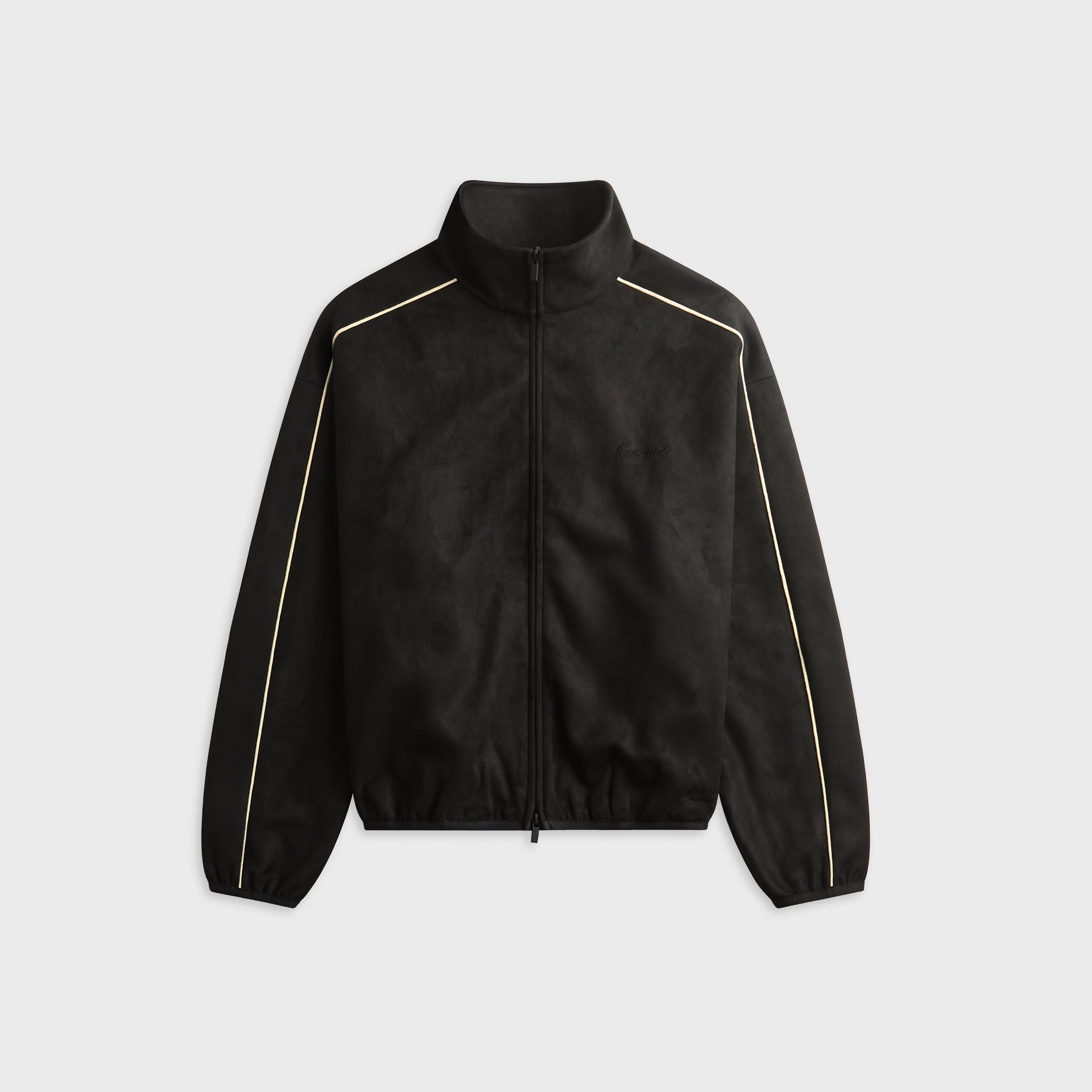 Essentials Suede Fleece Signature Modern Track Jacket - Vintage Black